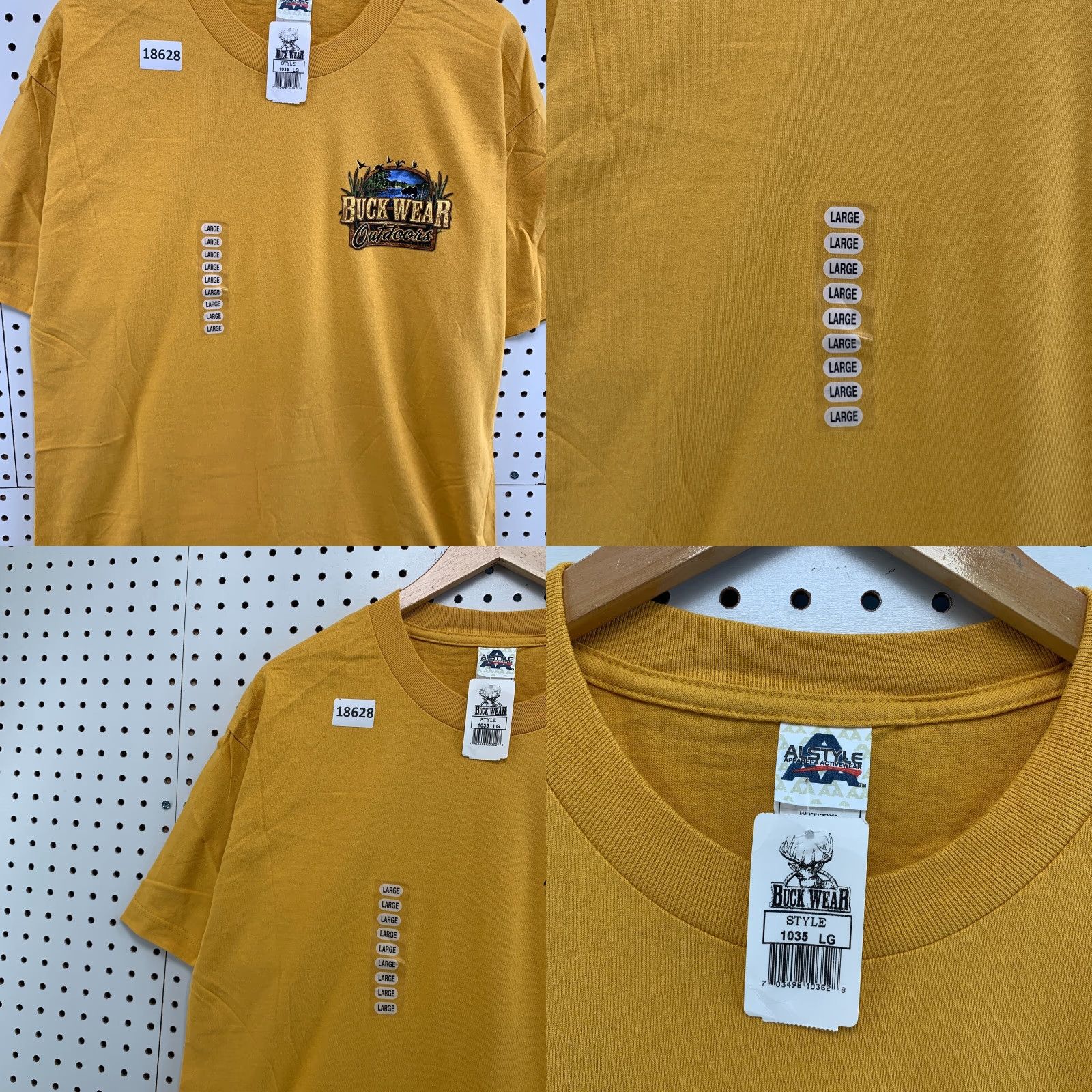 Vintage Buck Wear Outdoors Shirt Yellow Adult Large Fishing Graphic Short Sleeve Size US L / EU 52-54 / 3 - 9 Thumbnail