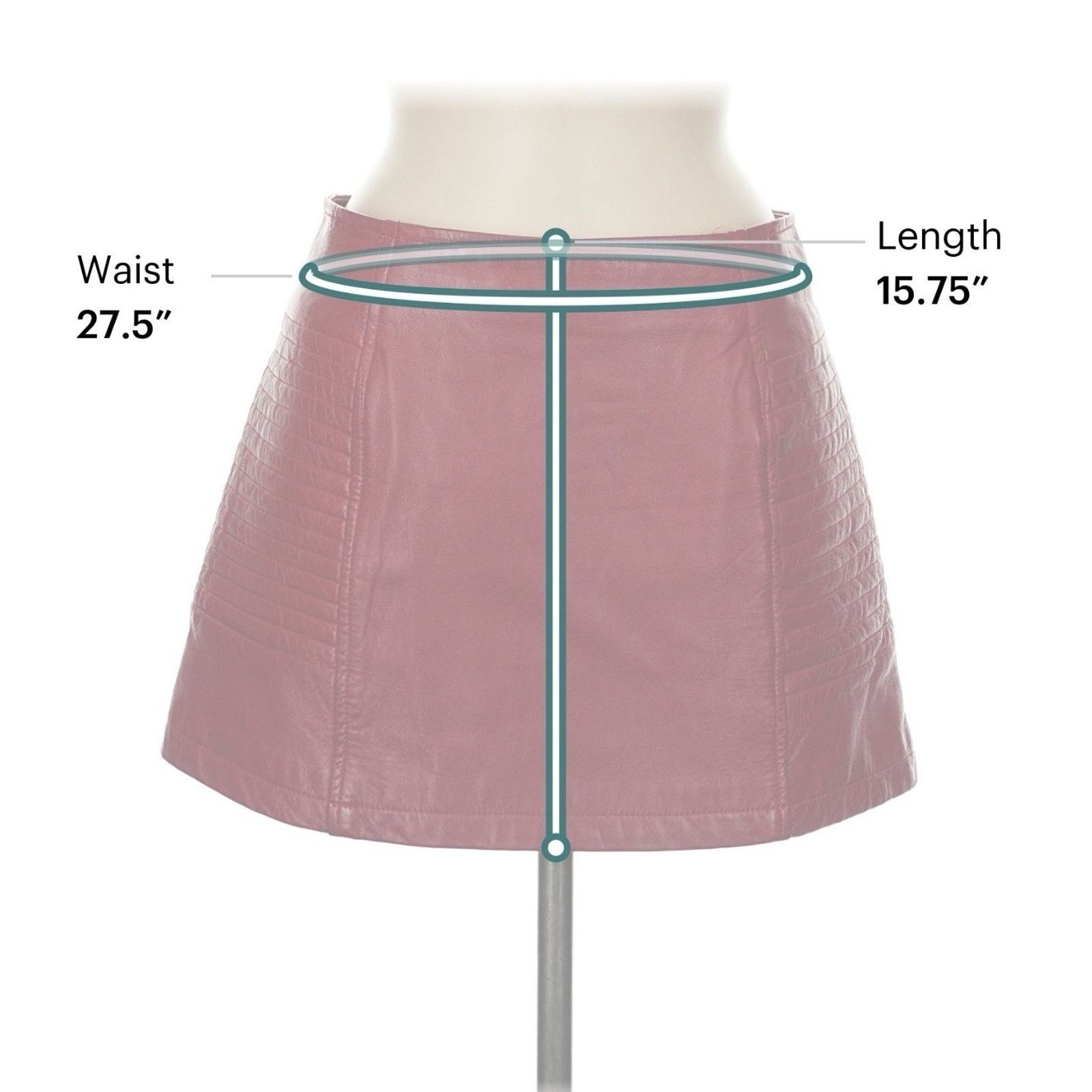 Other William B Red Leather Mini Skirt Silk Lined M Size 28" / US 6 / IT 42 - 3 Thumbnail