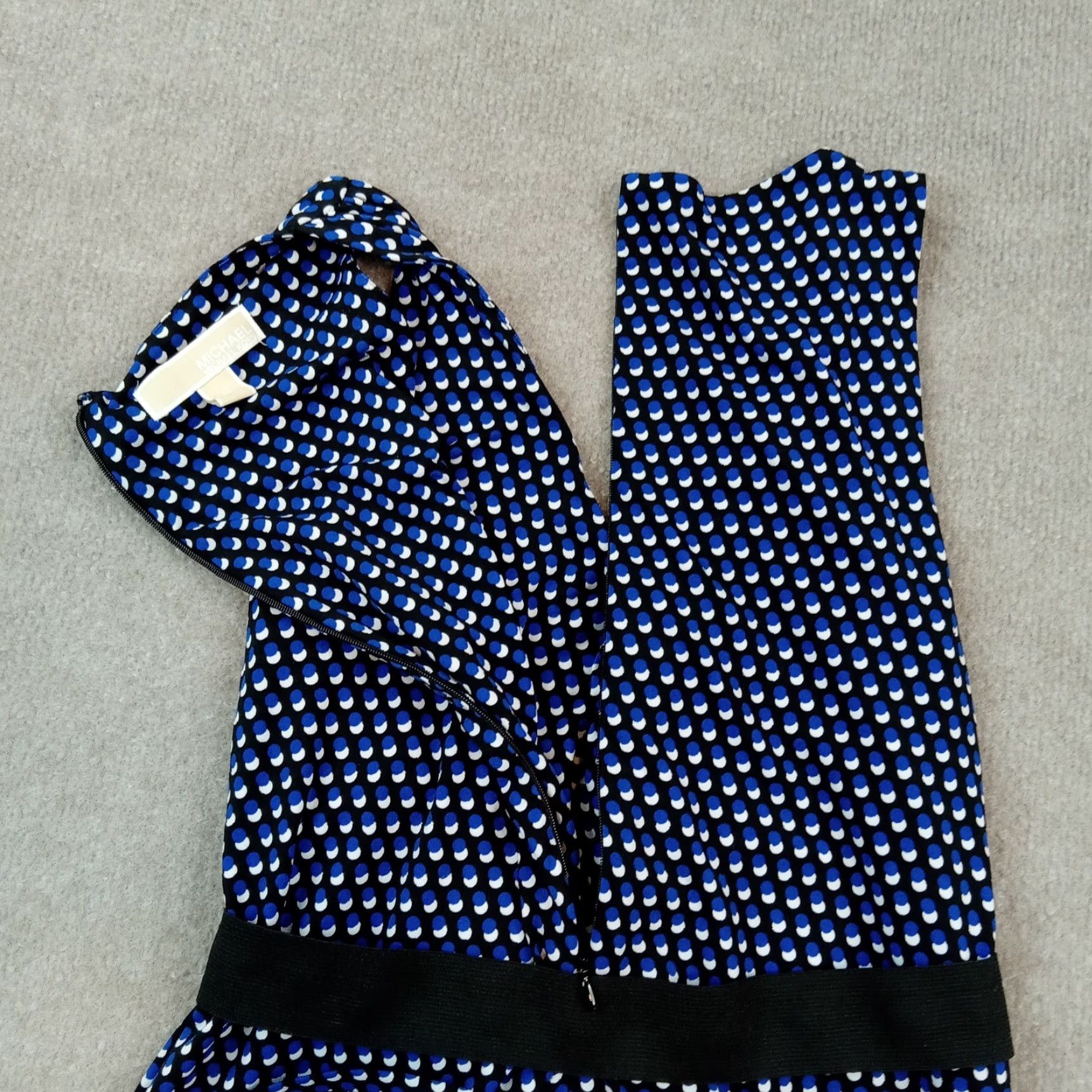 Michael Kors Michael Kors Dress Maxi Womens Medium Blue Black White Polka Dot Sleeveless V-Neck Sleeved Pullover Size M / US 6-8 / IT 42-44 - 7 Thumbnail