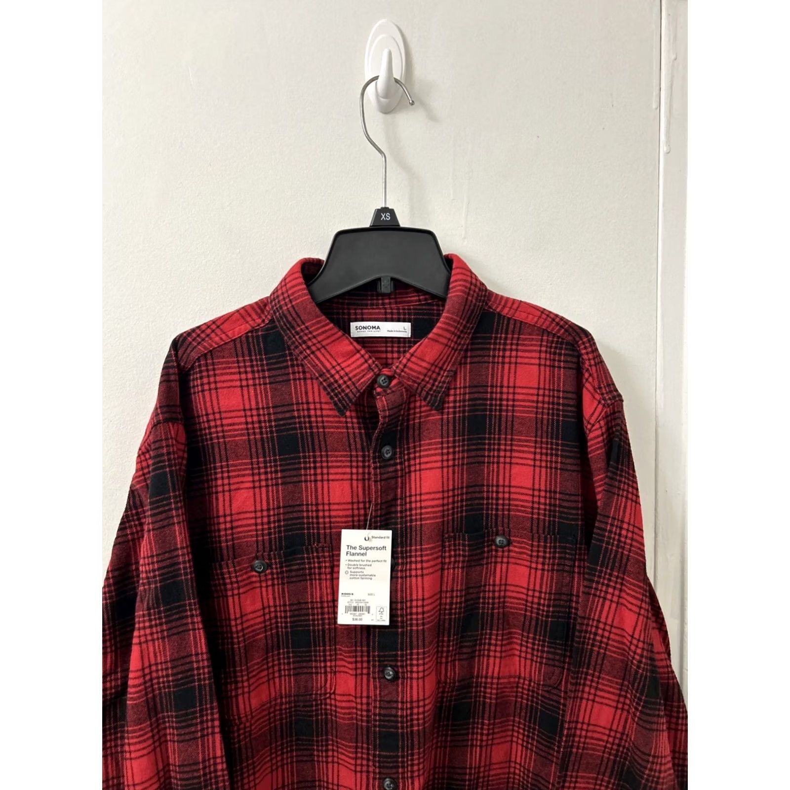 Vintage VINTAGE Sonoma Shirt Mens Large Red Plaid Super Soft Flannel Button Down Long Sleeve Size US L / EU 52-54 / 3 - 2 Thumbnail