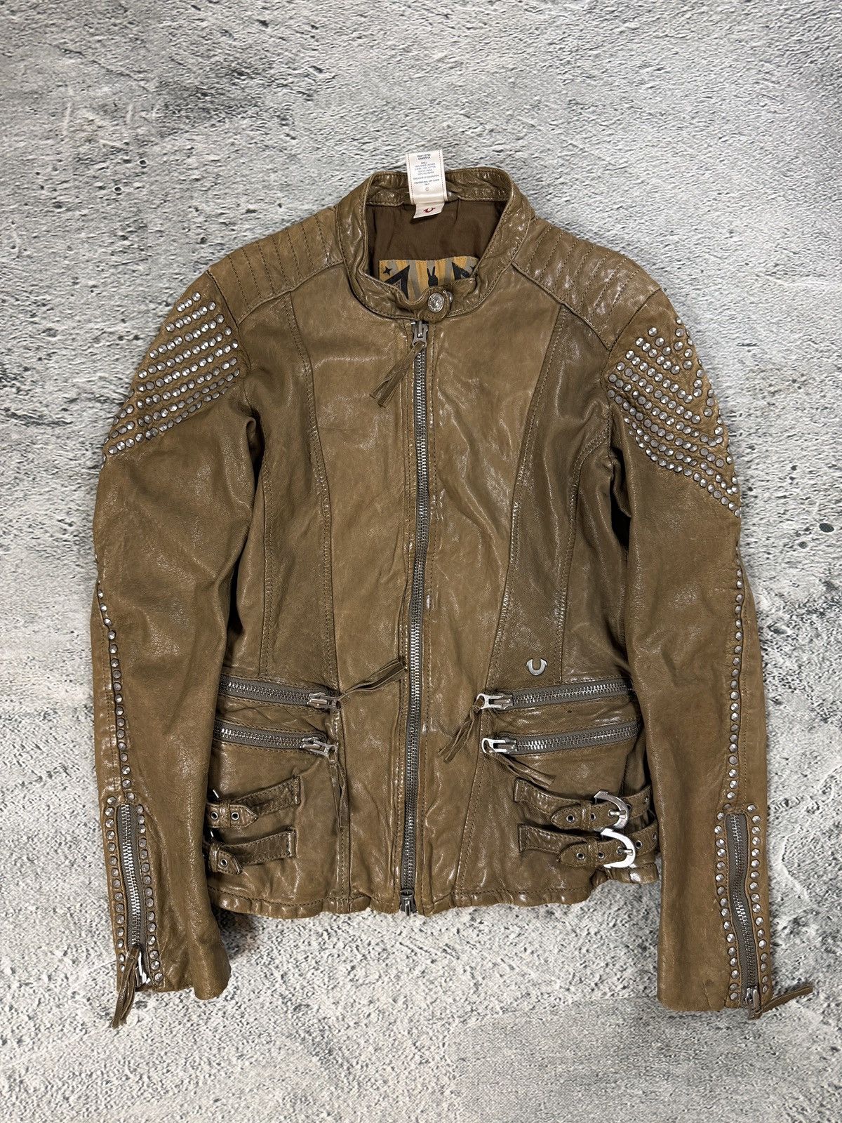 True Religion True Religion leather jacket brown Y2K Avant Garde studded Size M / US 6-8 / IT 42-44 - 1 Thumbnail