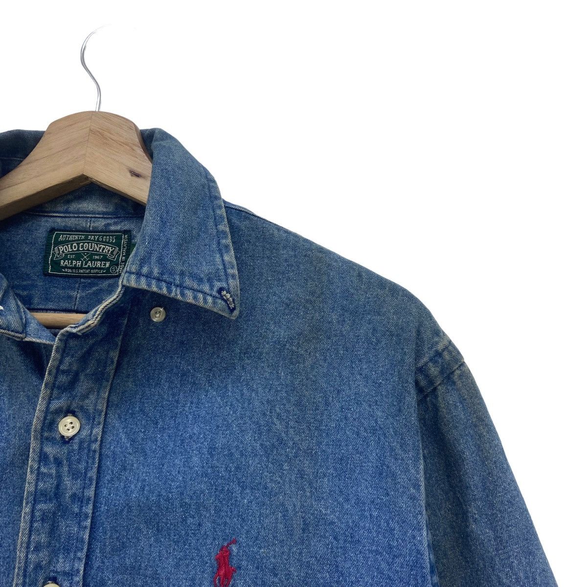 Polo Ralph Lauren × Ralph Lauren × Vintage Vintage Polo Country Ralph Lauren Reg US Pattern Denim Shirt Size US S / EU 44-46 / 1 - 6 Thumbnail