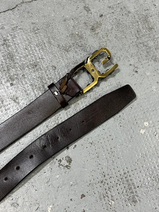 Dolce & Gabbana AW2005 Dolce & Gabbana Ornate Gold Buckle Brown Leather Belt Size ONE SIZE - 4 Thumbnail
