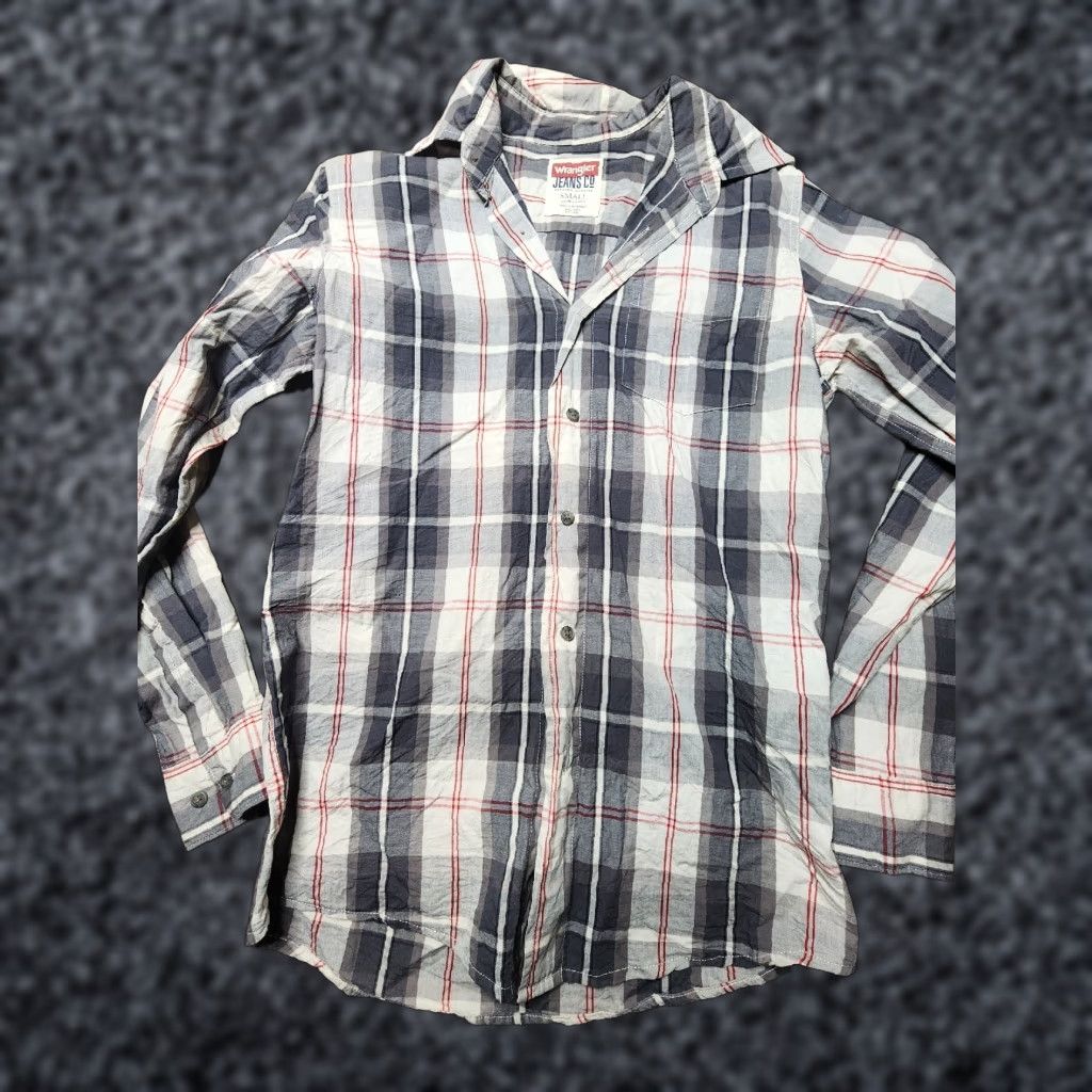 Wrangler Mens S Wrangler Jean Co. Long Sleeve Plaid Western Shirt Size US S / EU 44-46 / 1 - 1 Thumbnail