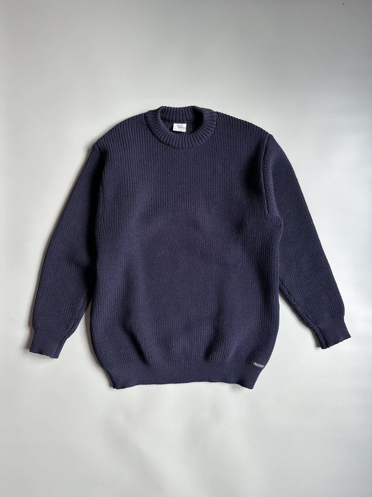 Vintage Saint James Blue Knit Sweater Men's 42 Natural Wool