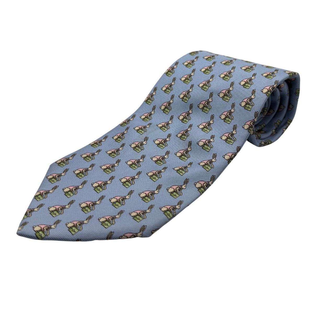 Brooks Brothers Brooks Brothers Silk Tie, Blue Rabbit Print, Made in USA Size ONE SIZE - 1 Thumbnail