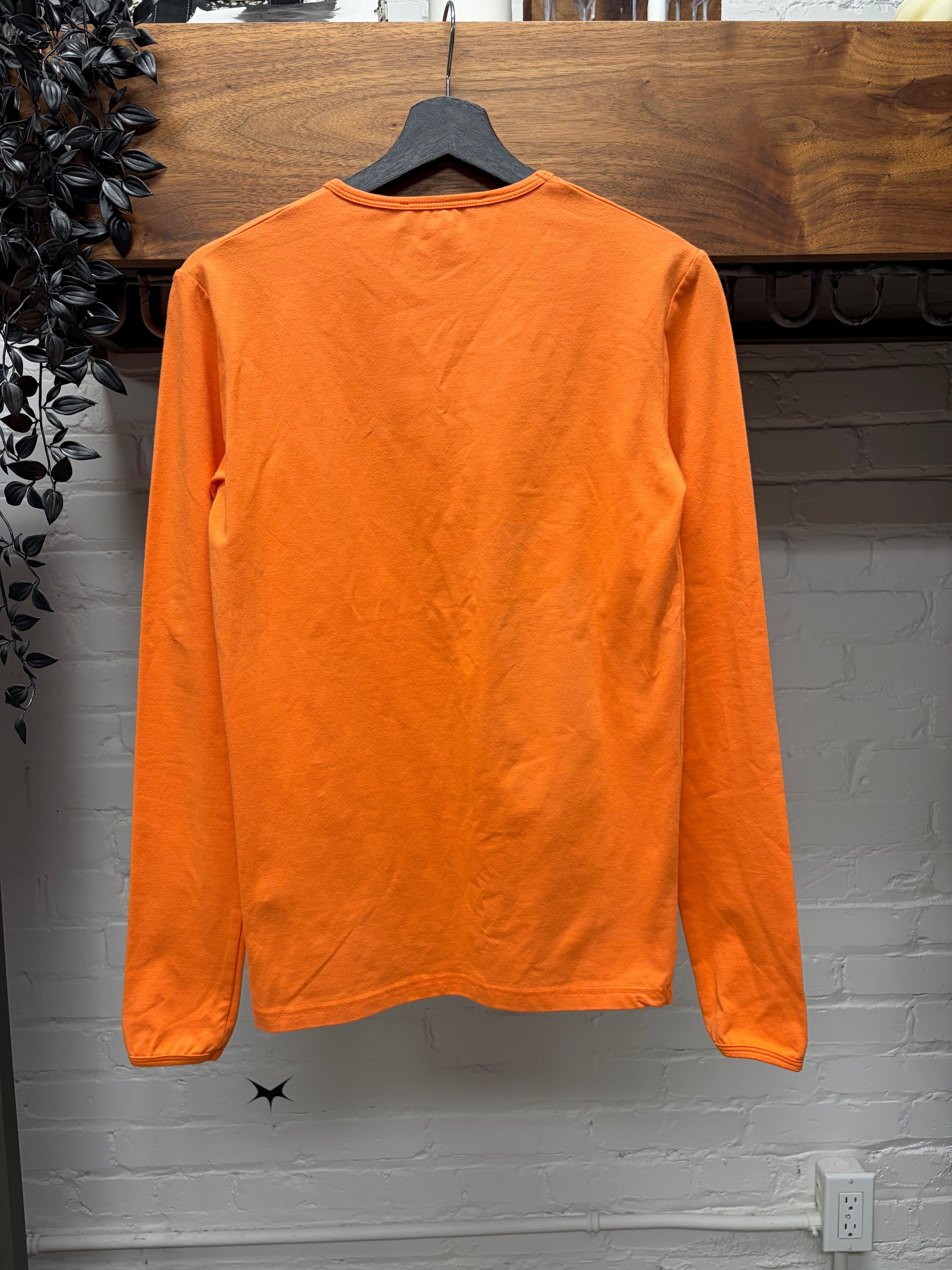 Raf Simons SS2002 Raf Simons ‘Woe Unto Those Who Spit on the Fear Generation’ Orange Long Sleeve Shirt Size US M / EU 48-50 / 2 - 4 Thumbnail
