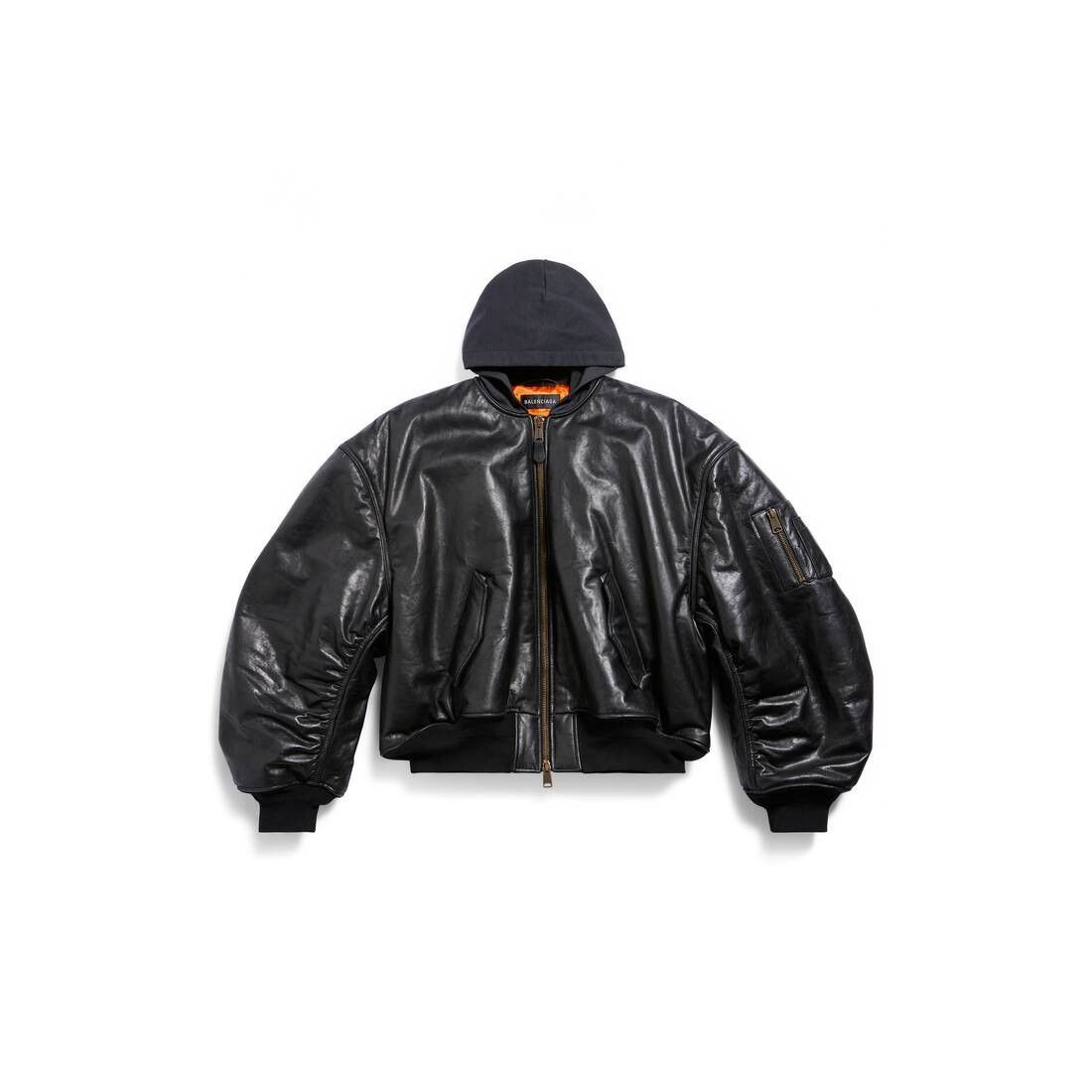 Balenciaga o1in1g0825 DIY Metal Outline Hooded Bomber Jacket in Black Size US S / EU 44-46 / 1 - 2 Thumbnail