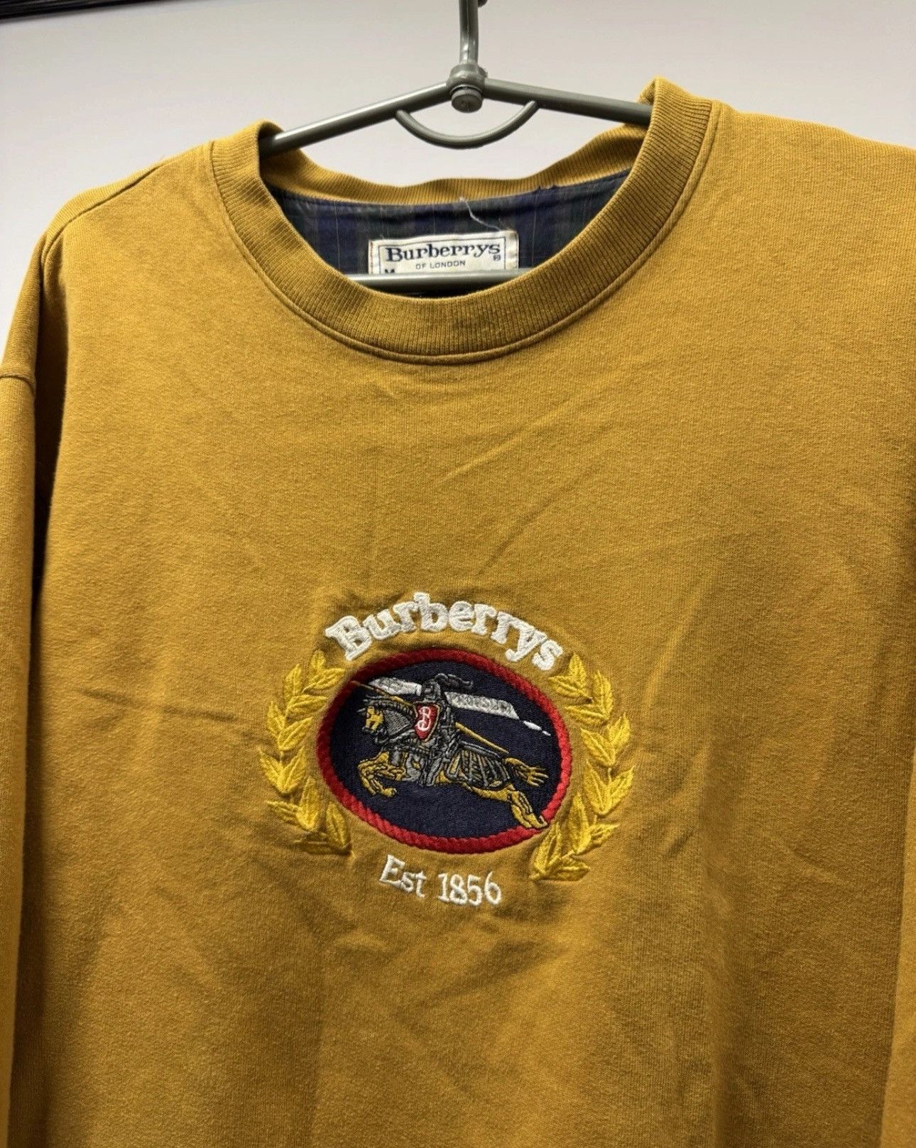 Burberry × Vintage Vintage Burberry 90S Sweatshirt Burberrys of Longon Big Logo Size US M / EU 48-50 / 2 - 2 Thumbnail