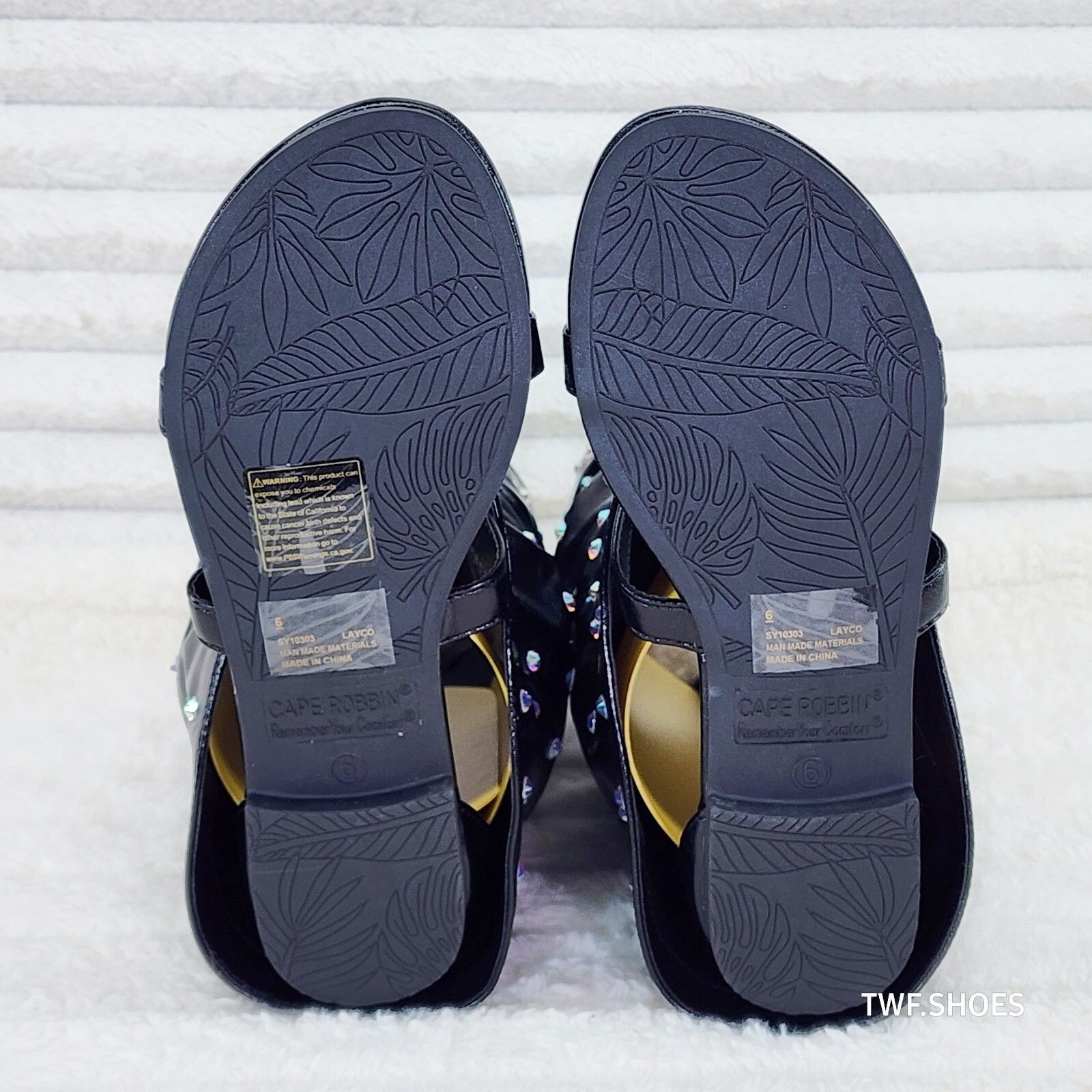 Other Fabulous Metallic Black Upper & Rhinestones Sandal Slouch Bo Size US 6 / IT 36 - 2 Thumbnail