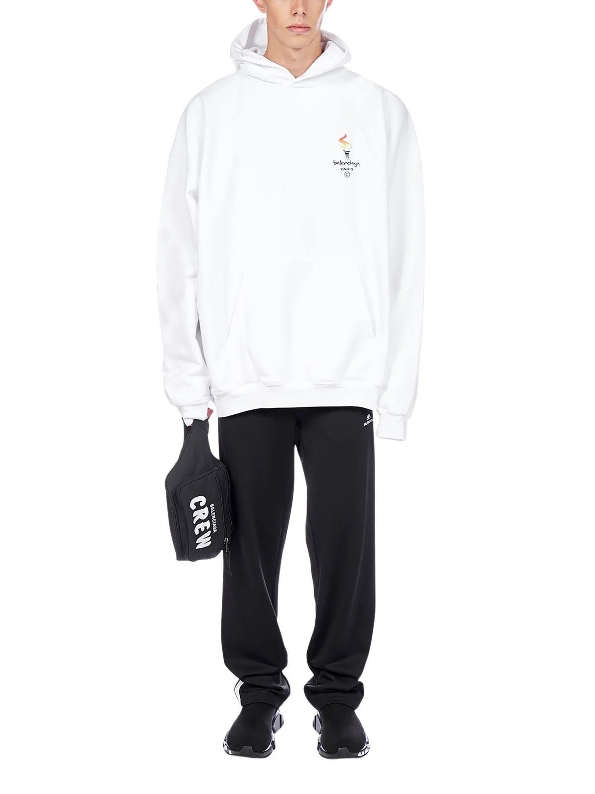 Balenciaga PARIS OLYMPICS EMBROIDERY HOODIE IN WHITE | Grailed