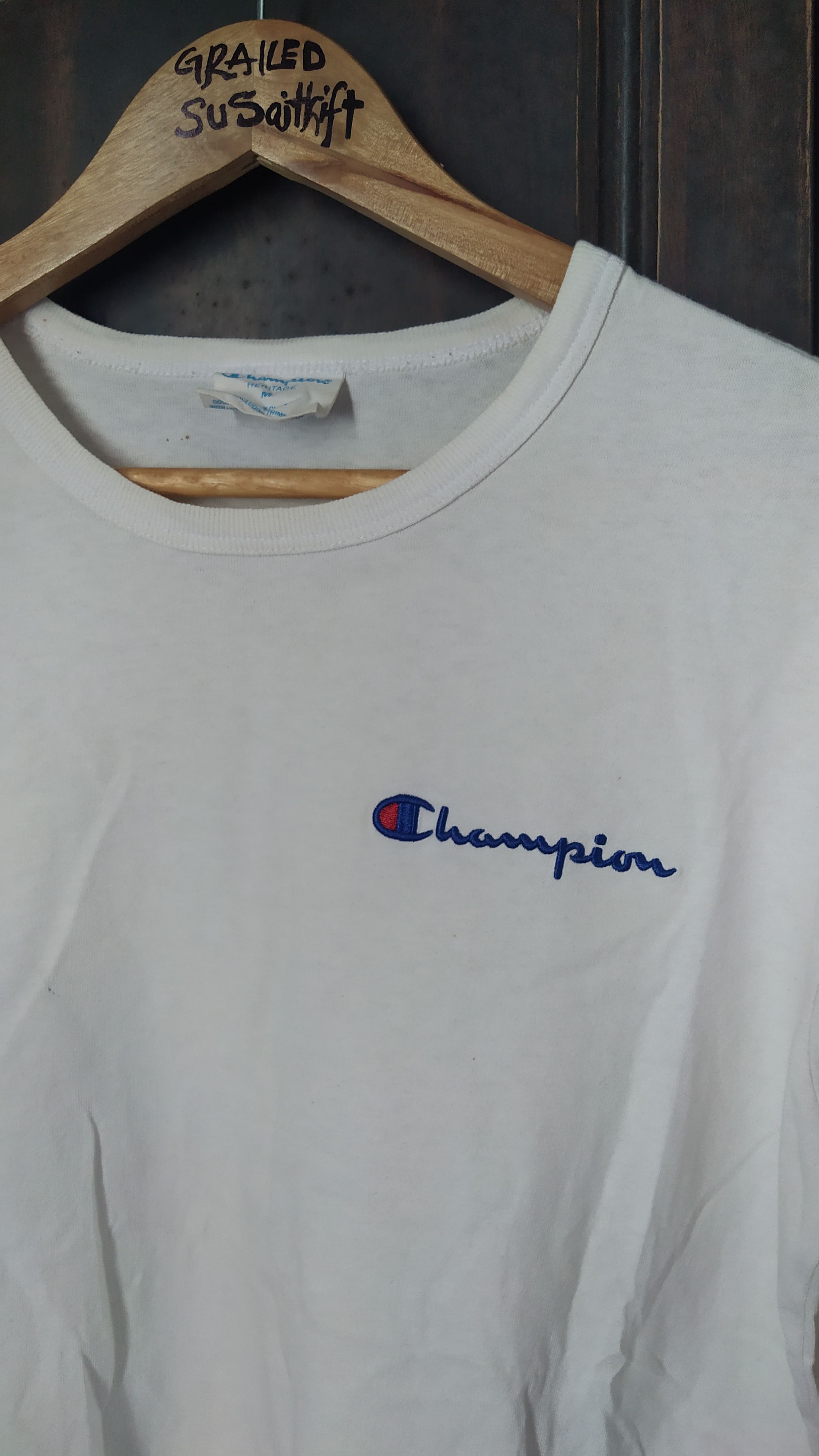 Vintage Vintage Champion white simple plain small Logo Size US M / EU 48-50 / 2 - 5 Thumbnail