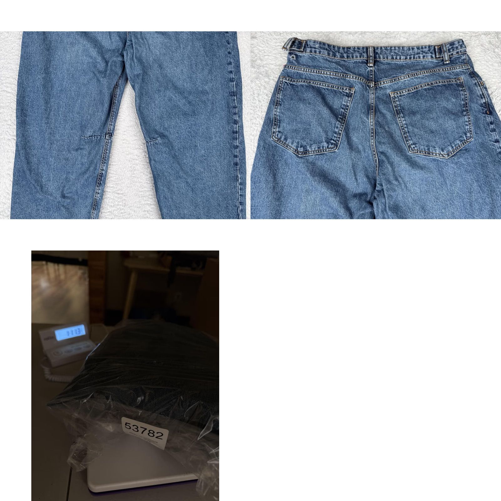 Zara Zara Jeans Womens 12 Blue High Rise Wide Leg Relaxed Cropped Denim 32x25 90s Theme Size 34" / US 12 / IT 48 - 10 Thumbnail