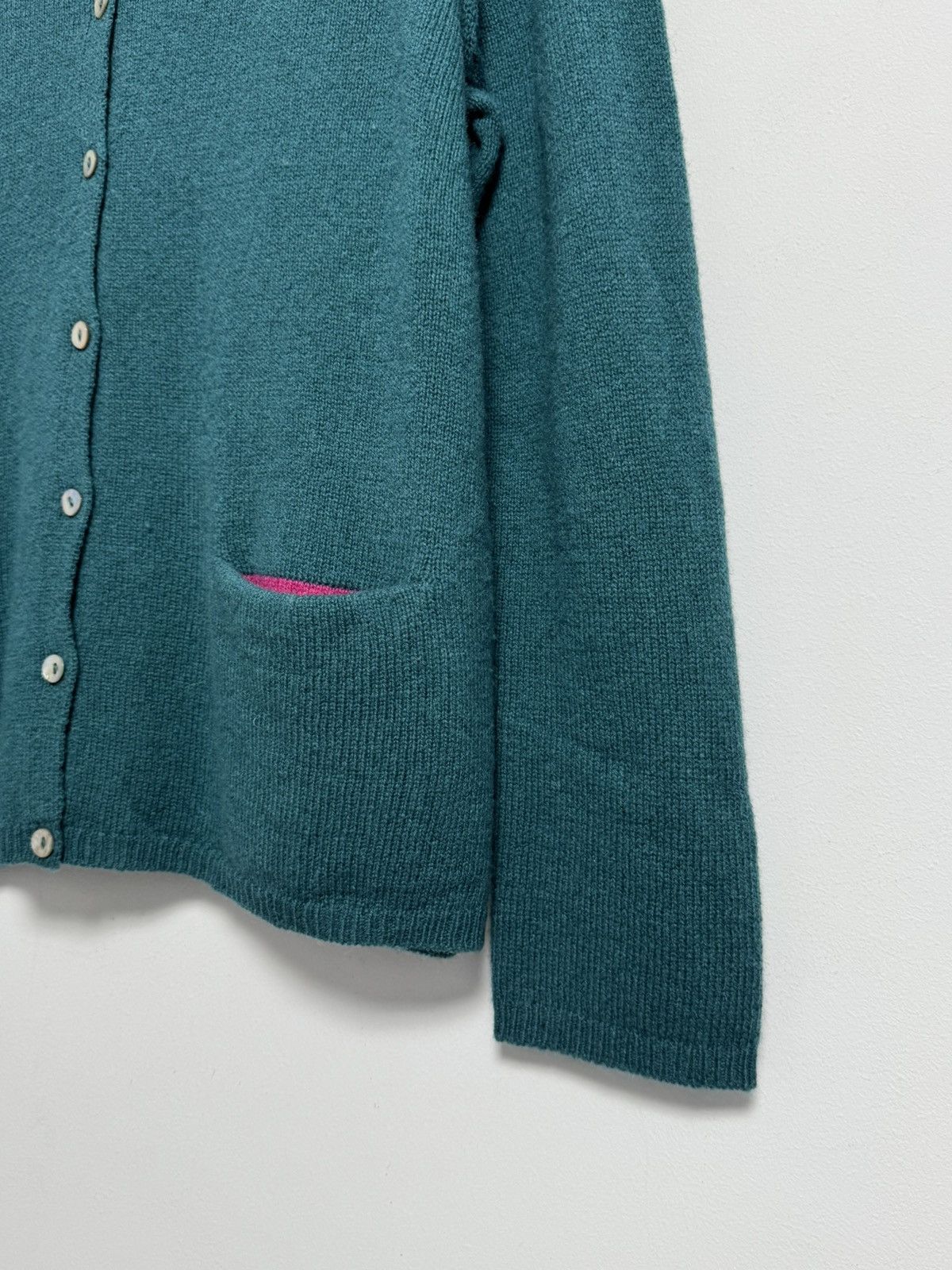 Gudrun Sjoden Gudrun Sjoden Cardigan Knit Sweater Wool Green Pink Pocket M Size M / US 6-8 / IT 42-44 - 7 Thumbnail