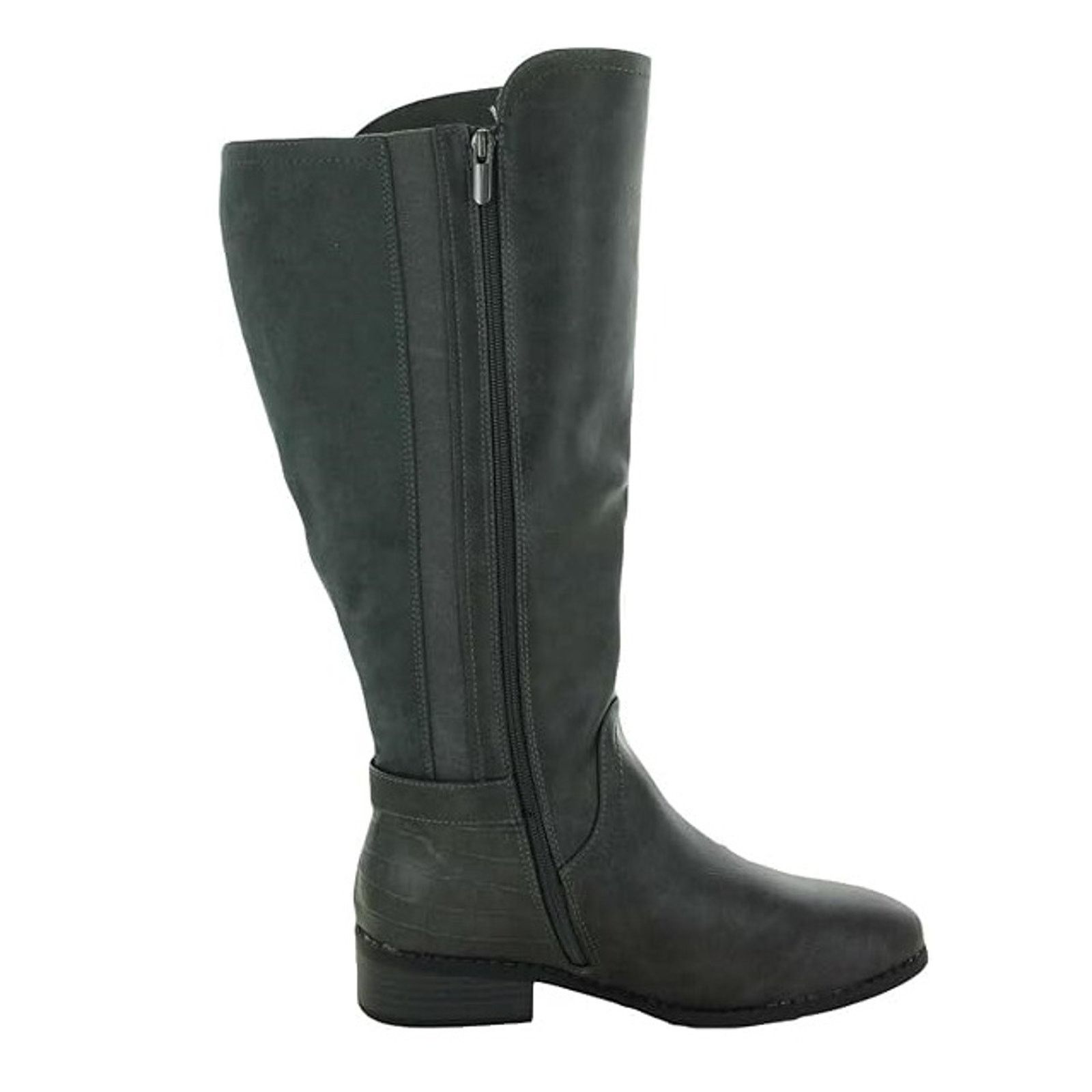 The Unbranded Brand Karen Scott Women Grey Vegan Leather Knee-High Boots US 6.5 Size US 6.5 / IT 36.5 - 2 Thumbnail