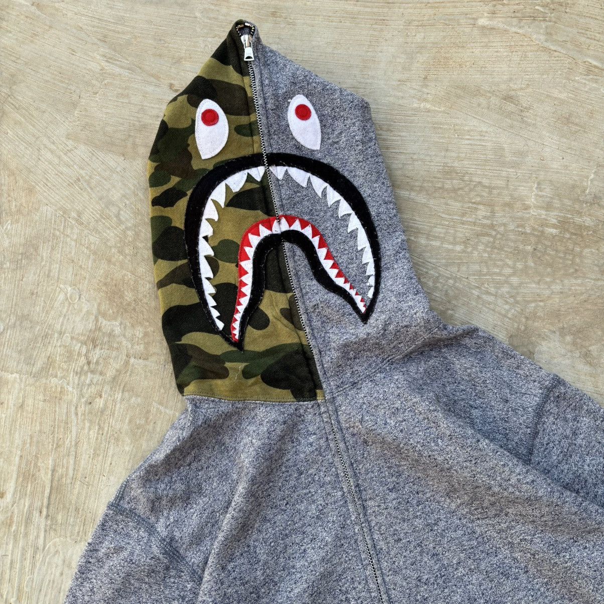 Bape Heather Shark Full Zip Hoodie Size US L / EU 52-54 / 3 - 2 Thumbnail
