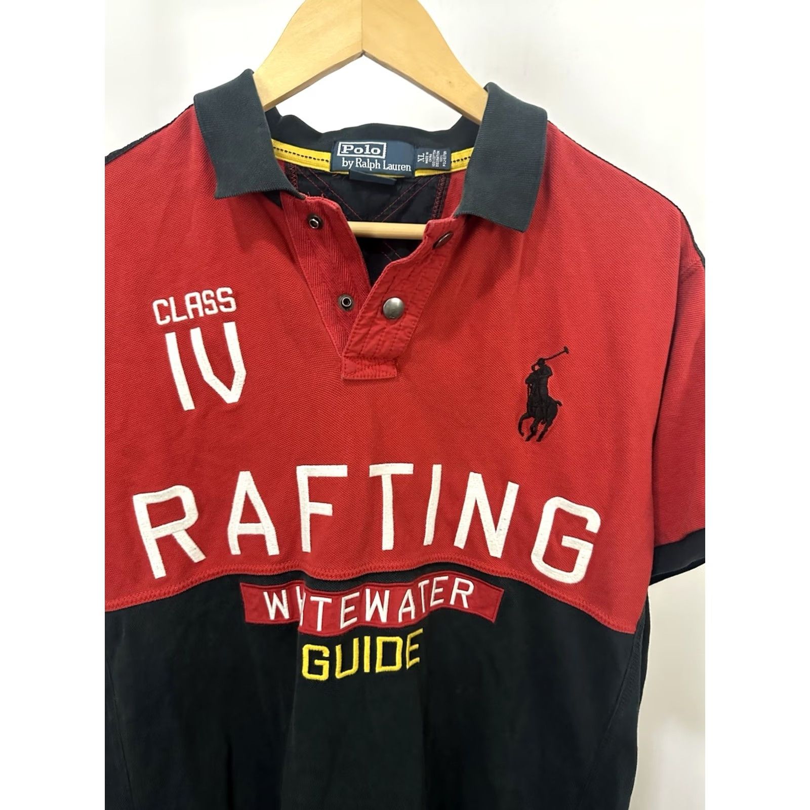 Polo Ralph Lauren VTG Polo Ralph Lauren Polo Shirt XL Red Rafting Whitewater Guide Big Pony Class IV Rugby Shirt Mens Size US XL / EU 56 / 4 - 6 Thumbnail
