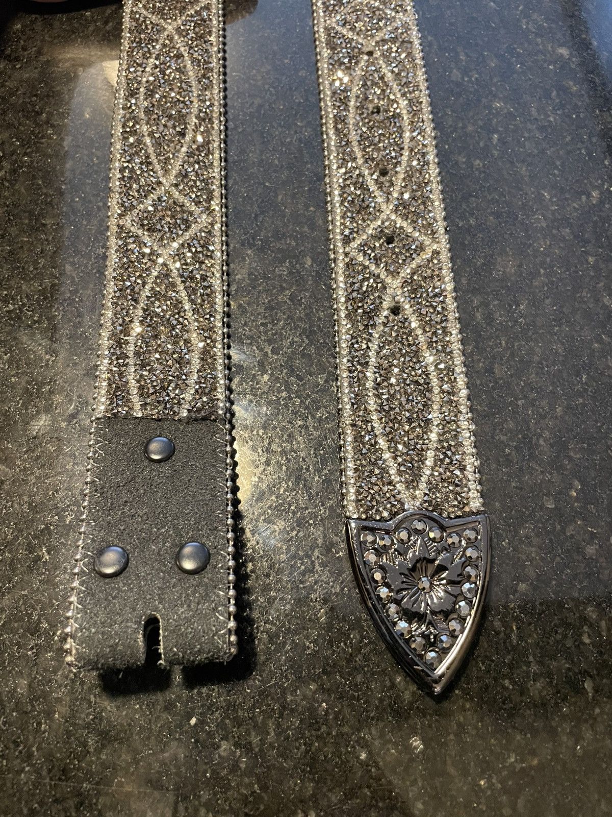 Cowboy Equipment Leather Western Rodeo Belt Rhinestones Size ONE SIZE - 3 Thumbnail
