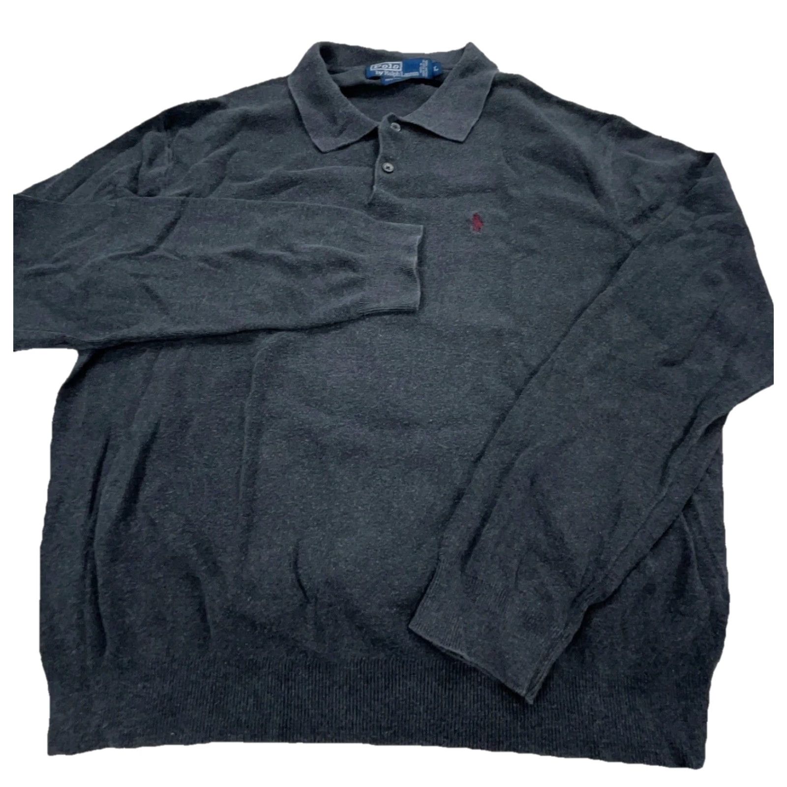 Polo Ralph Lauren Polo Ralph Lauren Sweater Men Large Gray Knit Cotton Striped Logo Lightweight All Seasons Size US L / EU 52-54 / 3 - 2 Thumbnail