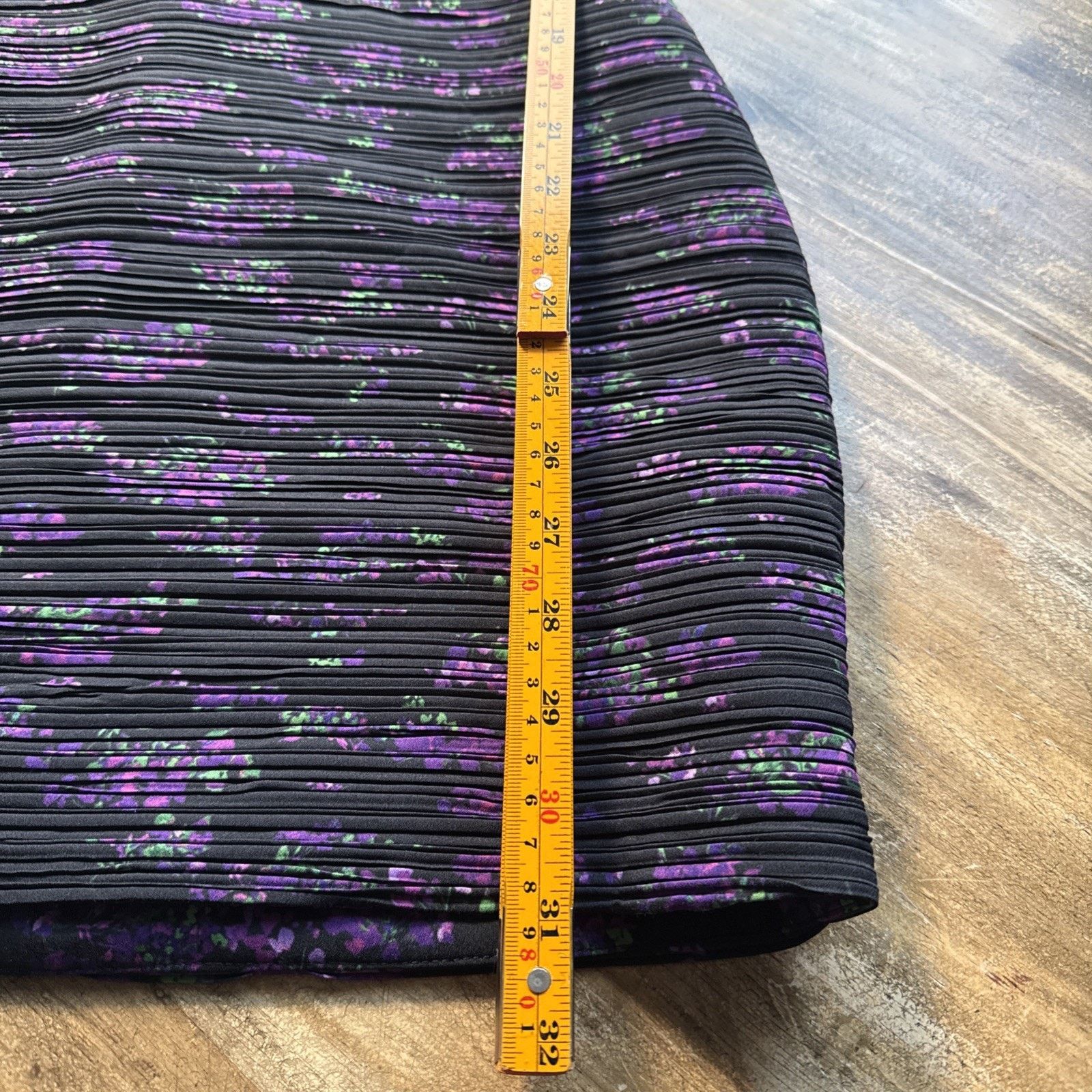 Amur Amur Giulia Black Purple Pleated Floral Print L/S Mini 0 Size XS / US 0-2 / IT 36-38 - 10 Thumbnail