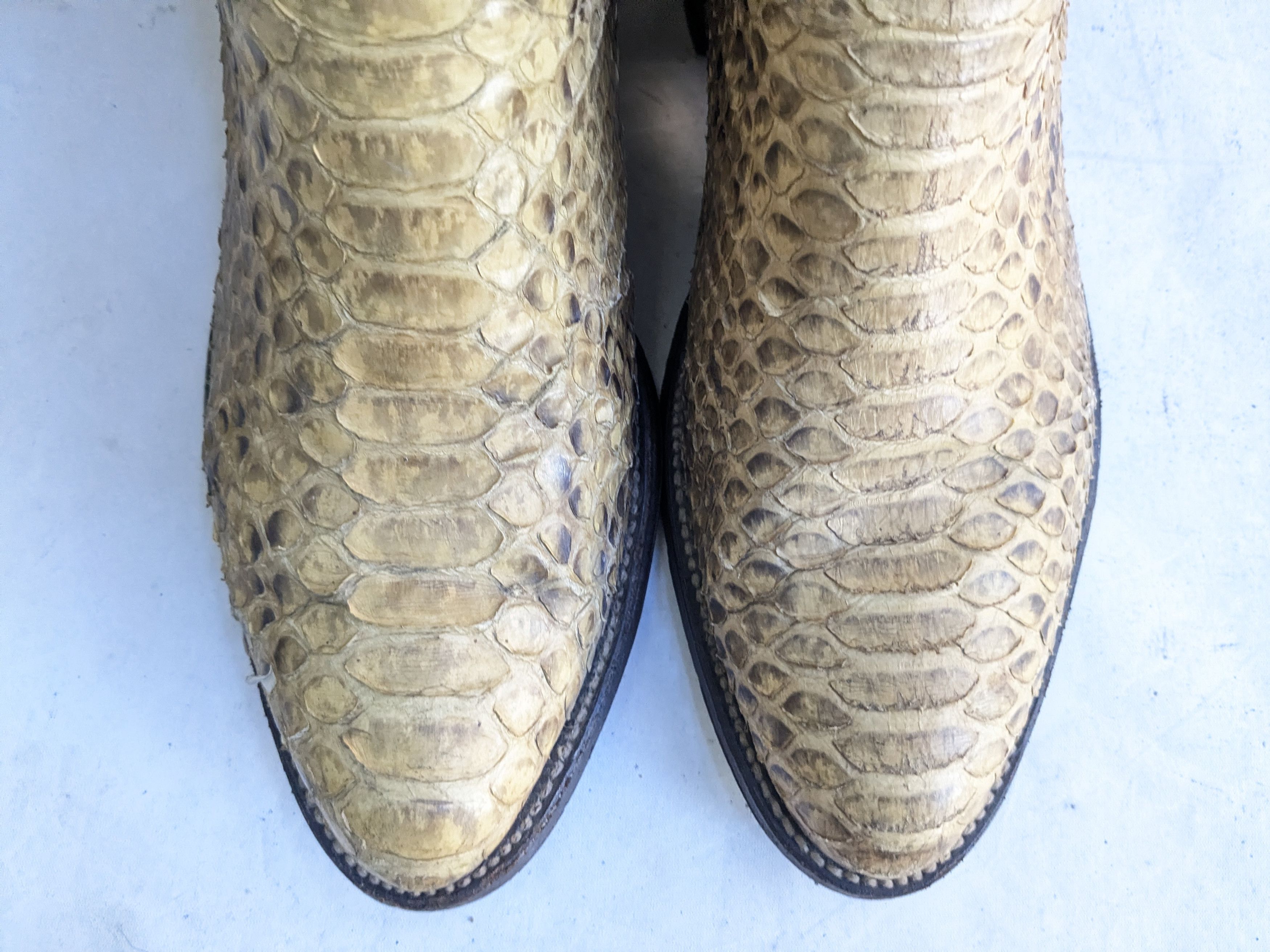 Vintage Renegade Cowboy Boots Python Brown Leather Botas USA 12 Size US 12 / EU 45 - 6 Thumbnail