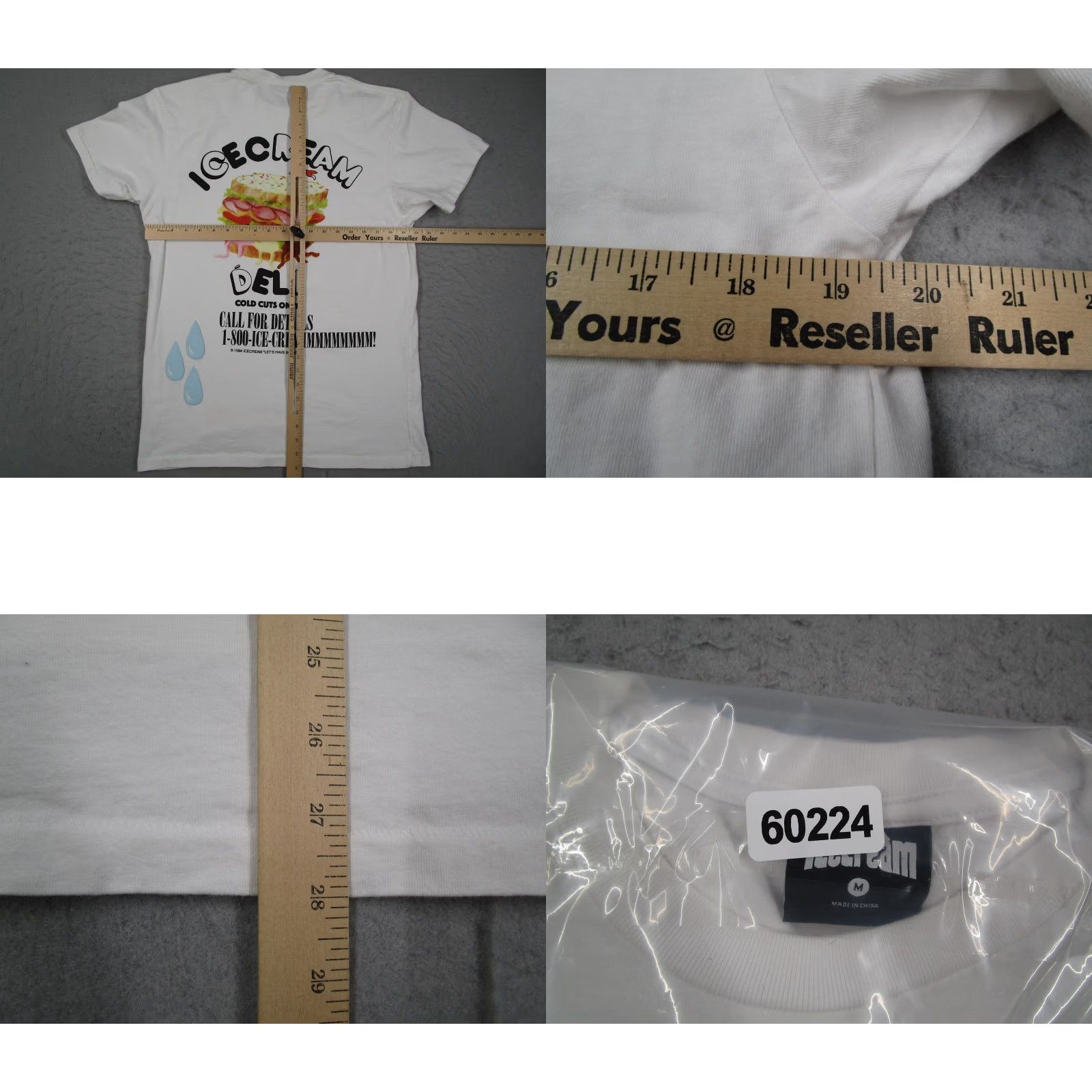 Vintage Icecream Shirt Mens Medium White Deli Graphic All Sales Final Streetwear Size US M / EU 48-50 / 2 - 8 Thumbnail