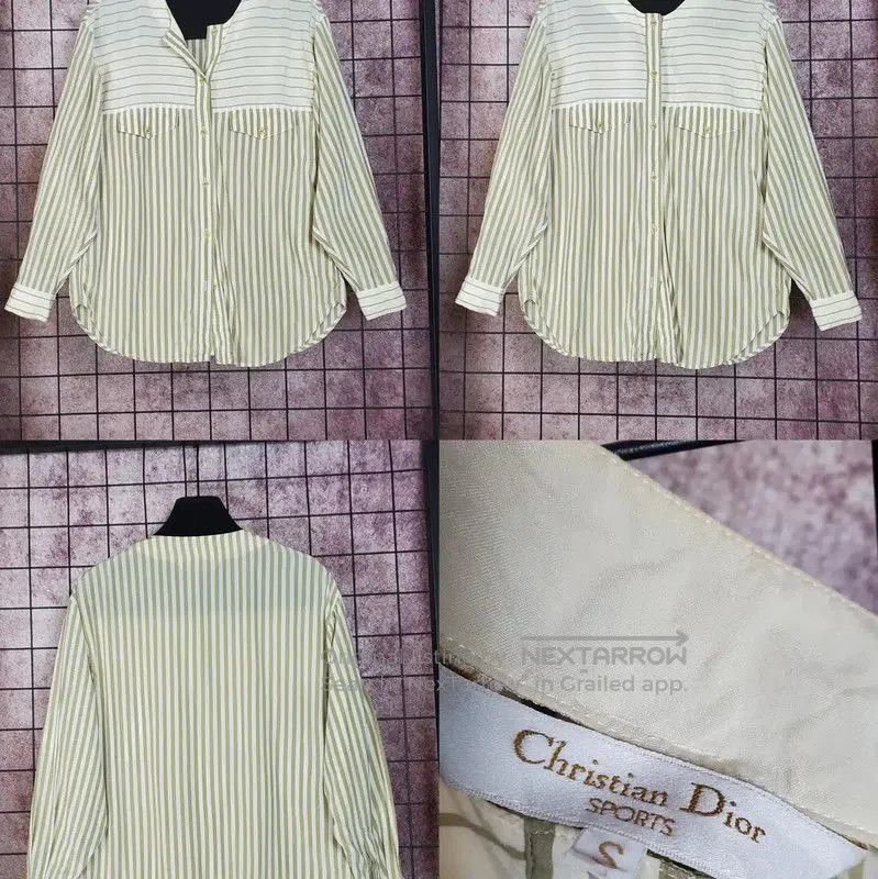 Dior Dior Green Silk Striped Long Sleeve Shirt . Size S / US 4 / IT 40 - 2 Thumbnail