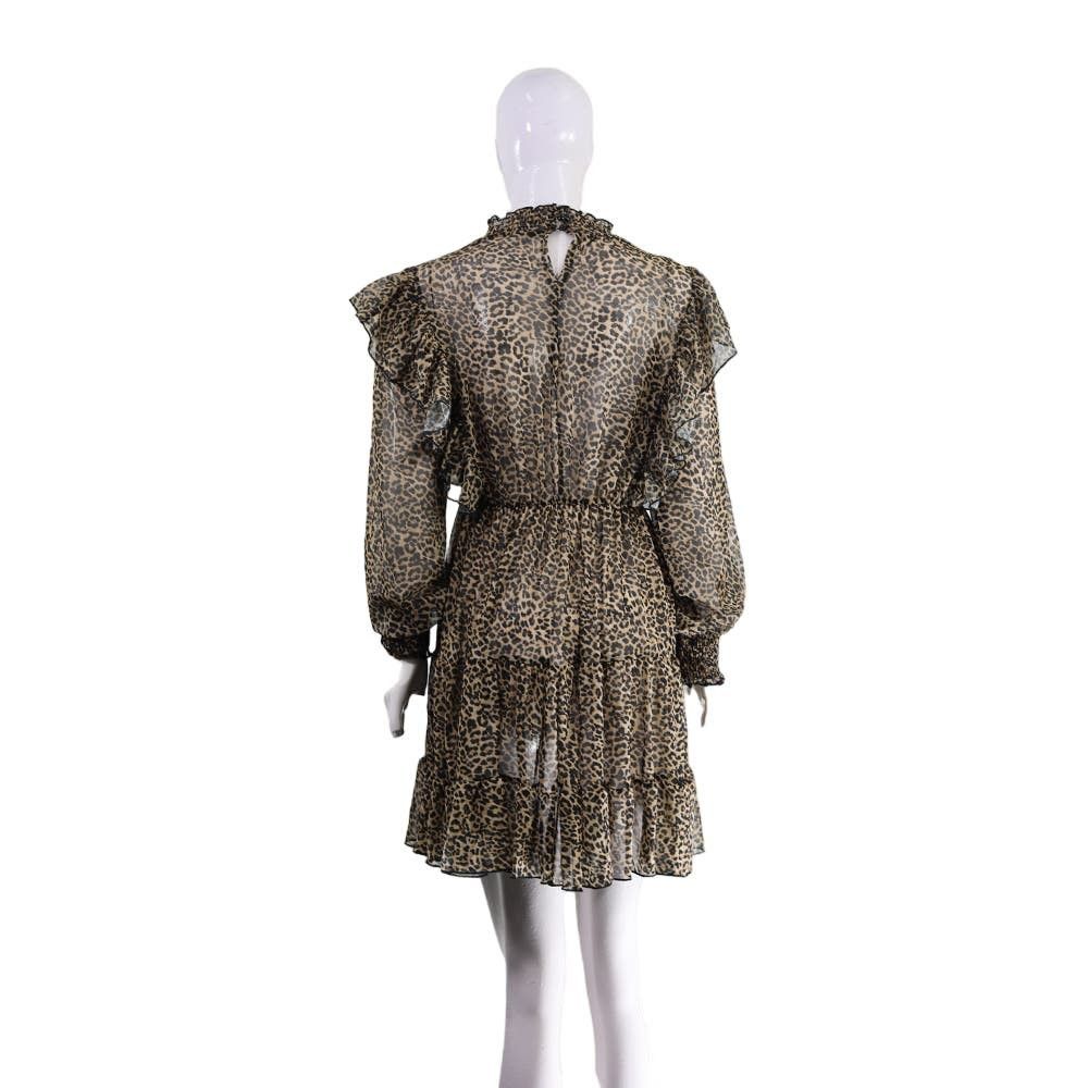 Buscemi Busem Lepord Animal Print With Ruffle Woman Dress Size L / US 10 / IT 46 - 3 Thumbnail