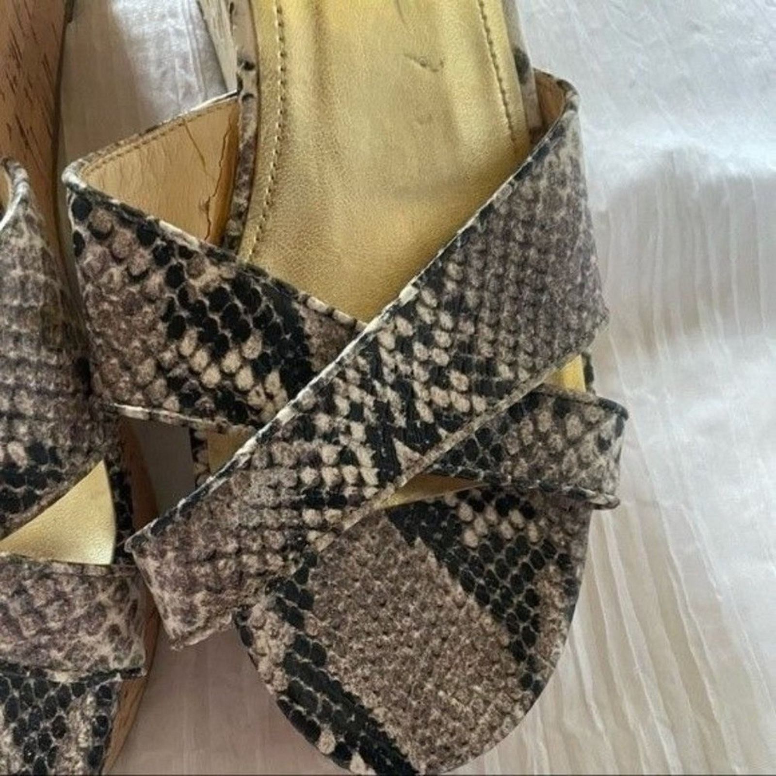 Marc Fisher Marc Fisher Womens Sandal Snakeskin Cork 9.5 Size US 9.5 / IT 39.5 - 3 Thumbnail