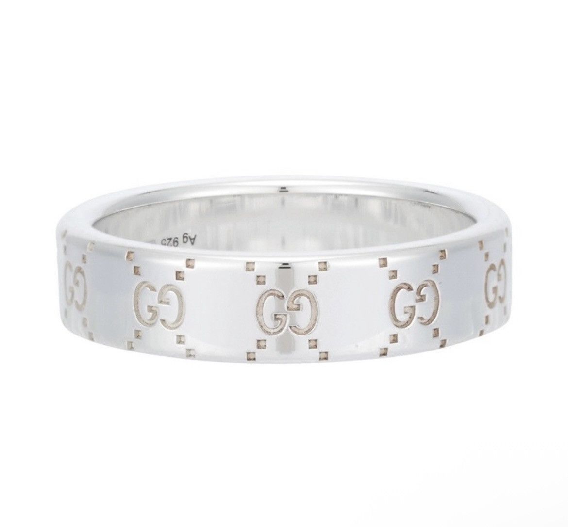 Gucci Gucci Signature GG Wide Logo Ring AG 925 814720 Size ONE SIZE - 1 Thumbnail
