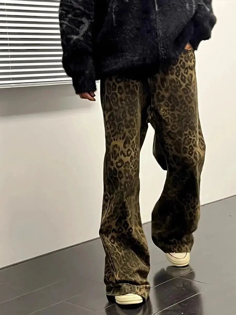 Japanese Brand Retro loose straight leg hip-hop leopard print jeans Size US 32 / EU 48 - 3 Thumbnail