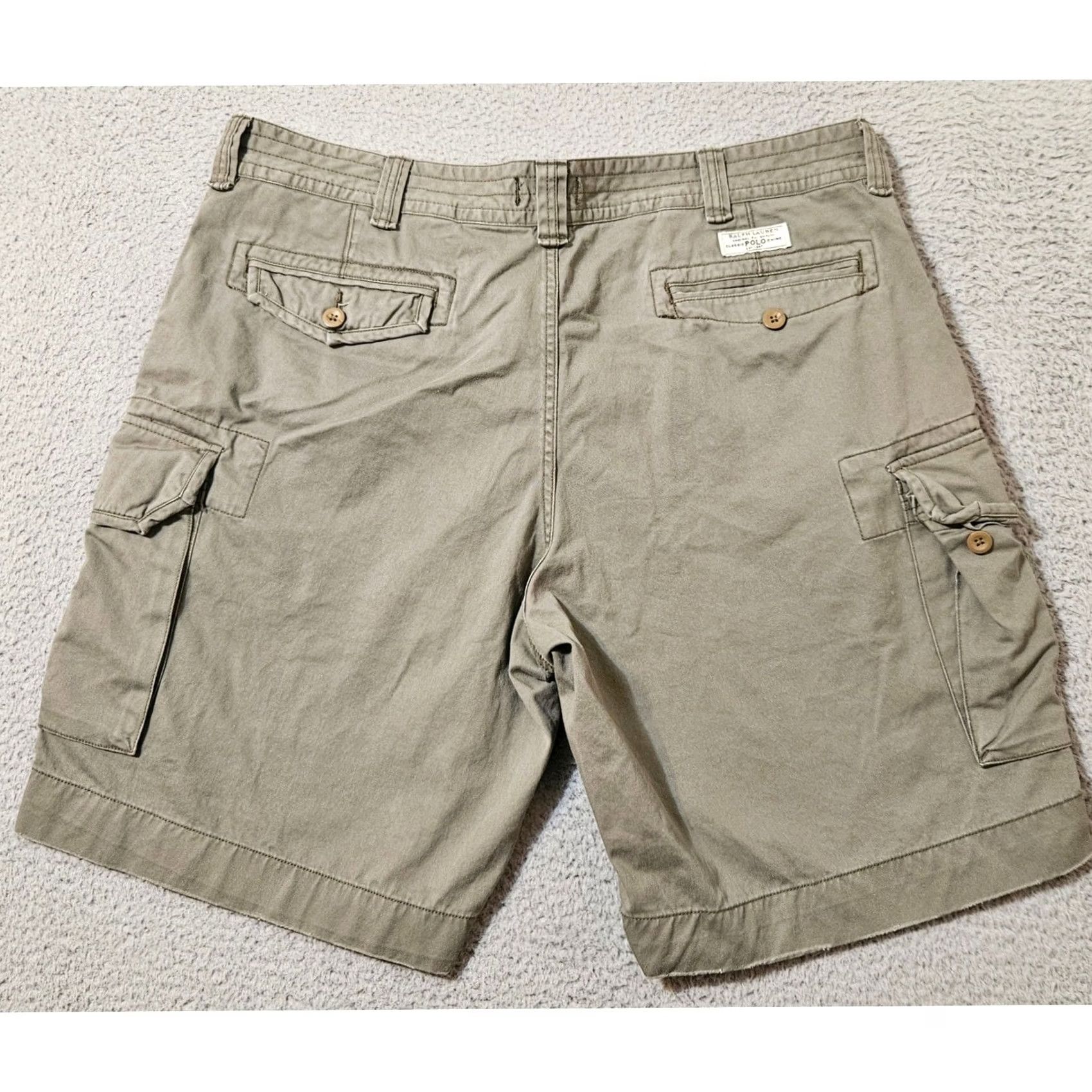 Polo Ralph Lauren Polo Ralph Lauren Shorts Mens 42 Green Cargo Men Flat Front Classic Fit Pocket Size US XL / EU 56 / 4 - 3 Thumbnail