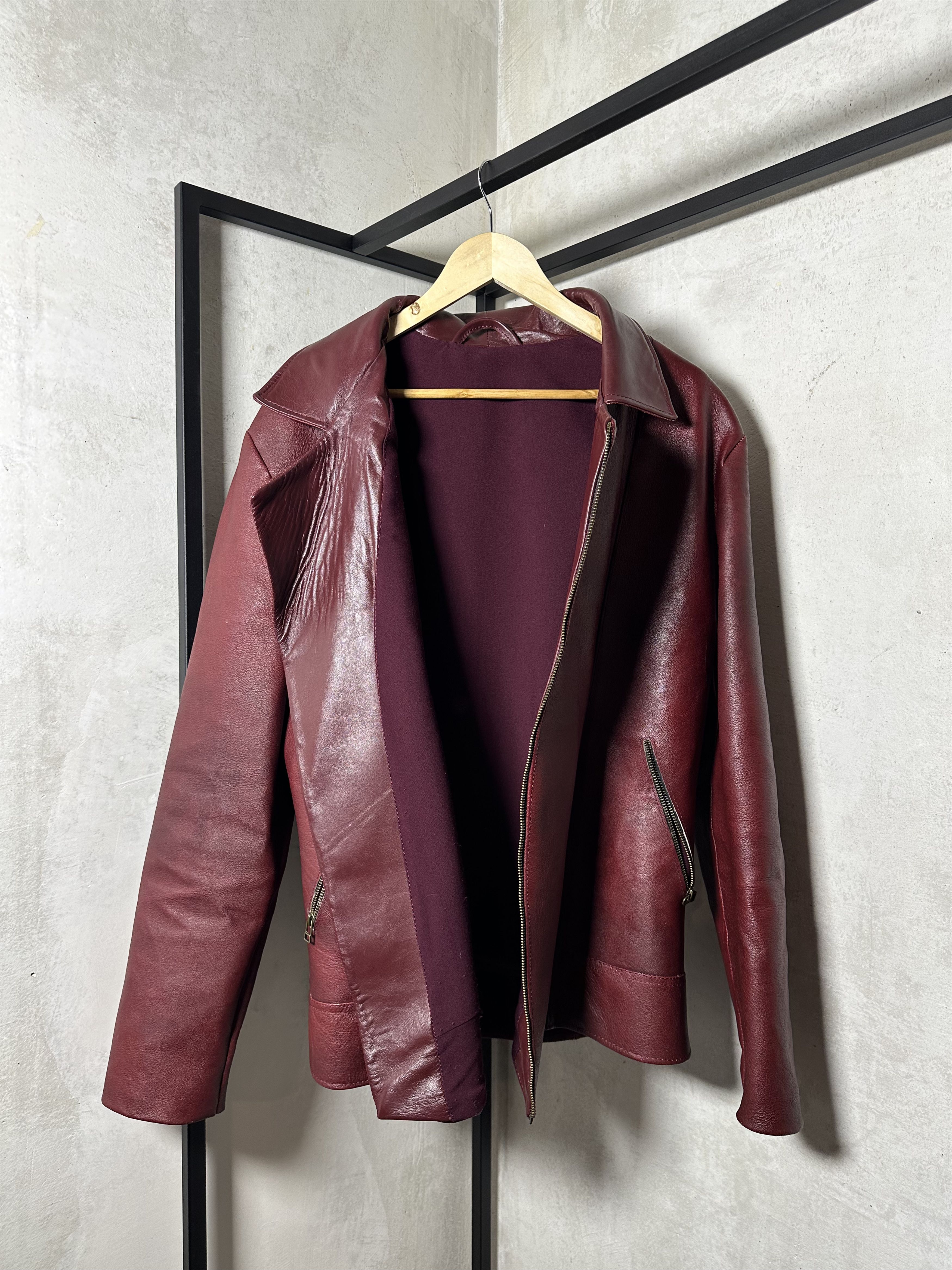 Genuine Leather Custom Made Leather BBS Burgundy Leather Jacket Size US XL / EU 56 / 4 - 3 Thumbnail