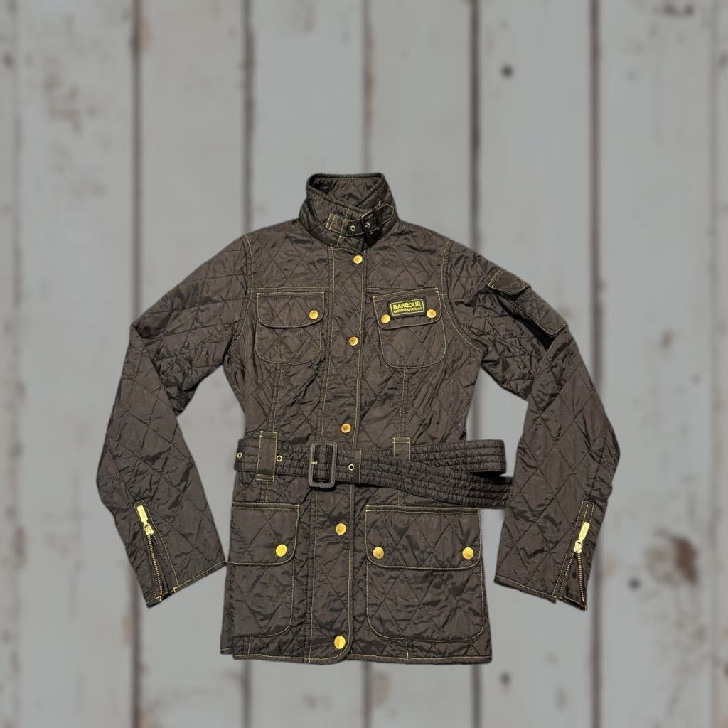 Barbour BARBOUR INTERNATIONAL Jacket Women’s Polarquilt Size UK 8 US 4 Black/Yellow Size S / US 4 / IT 40 - 1 Thumbnail