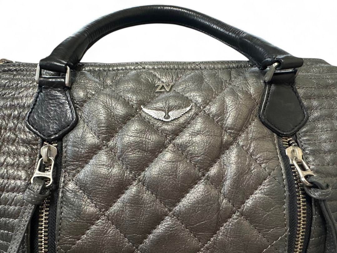 Zadig & Voltaire Zadig & Voltaire - Sunny Bubble V2 Gunmetal Leather Handbag Size ONE SIZE - 3 Thumbnail