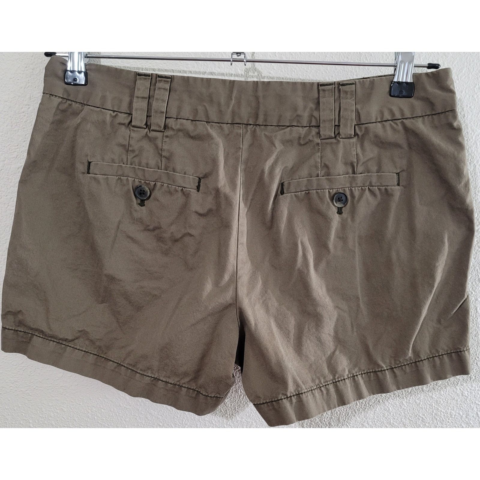 Other Ann Taylor Loft Brown Green Mid Rise Chino Short 100% Cotton Size 28" / US 6 / IT 42 - 3 Thumbnail