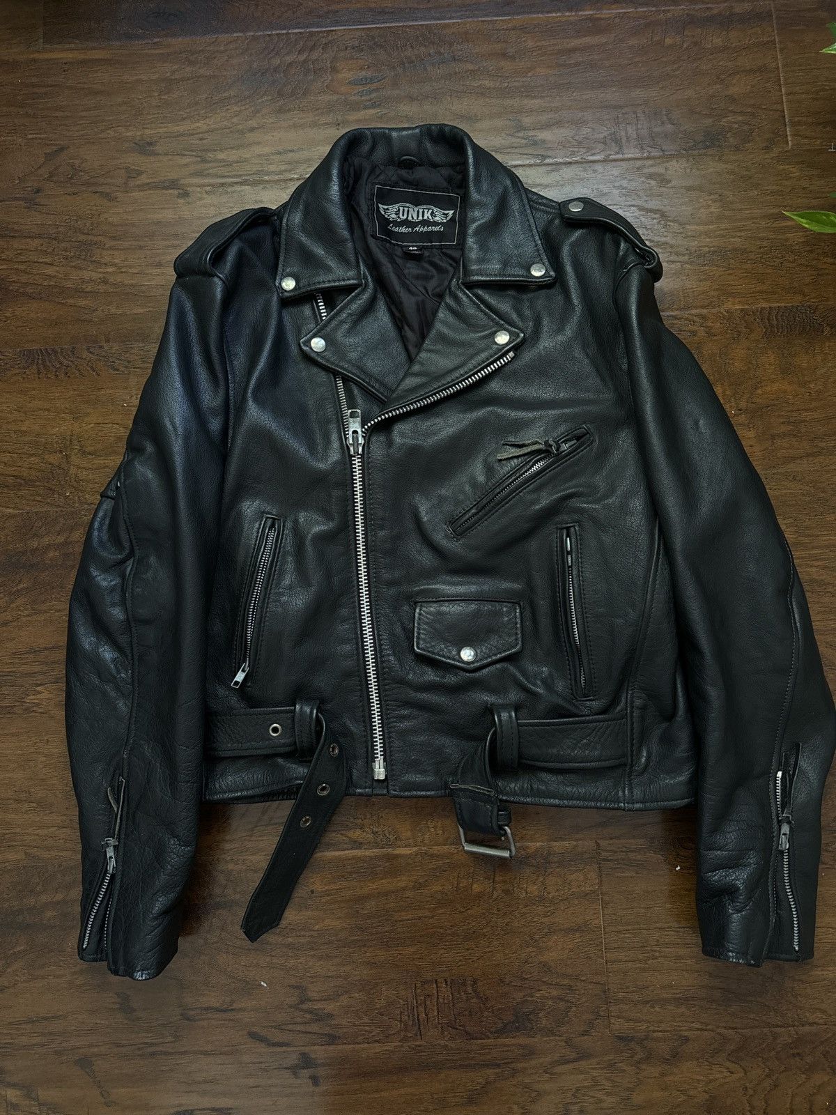 Genuine Leather × UNIK International Inc. × Vintage UNIK Leather Bomber Jacket Size US S / EU 44-46 / 1 - 1 Thumbnail