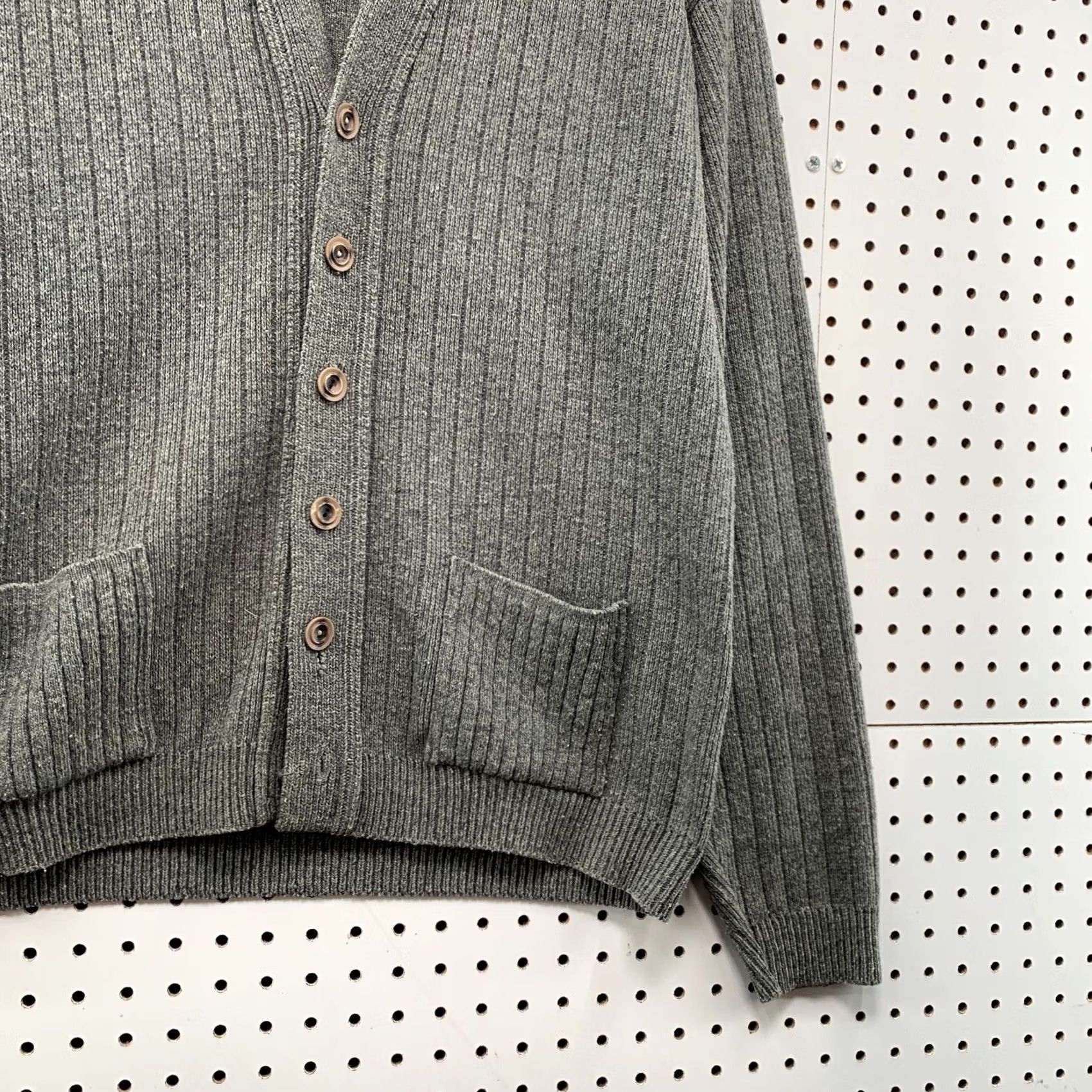 Penn VINTAGE JC Penny Cardigan Sweater Mens Large Gray Acrylic Cardigan Grandpa Size US L / EU 52-54 / 3 - 6 Thumbnail