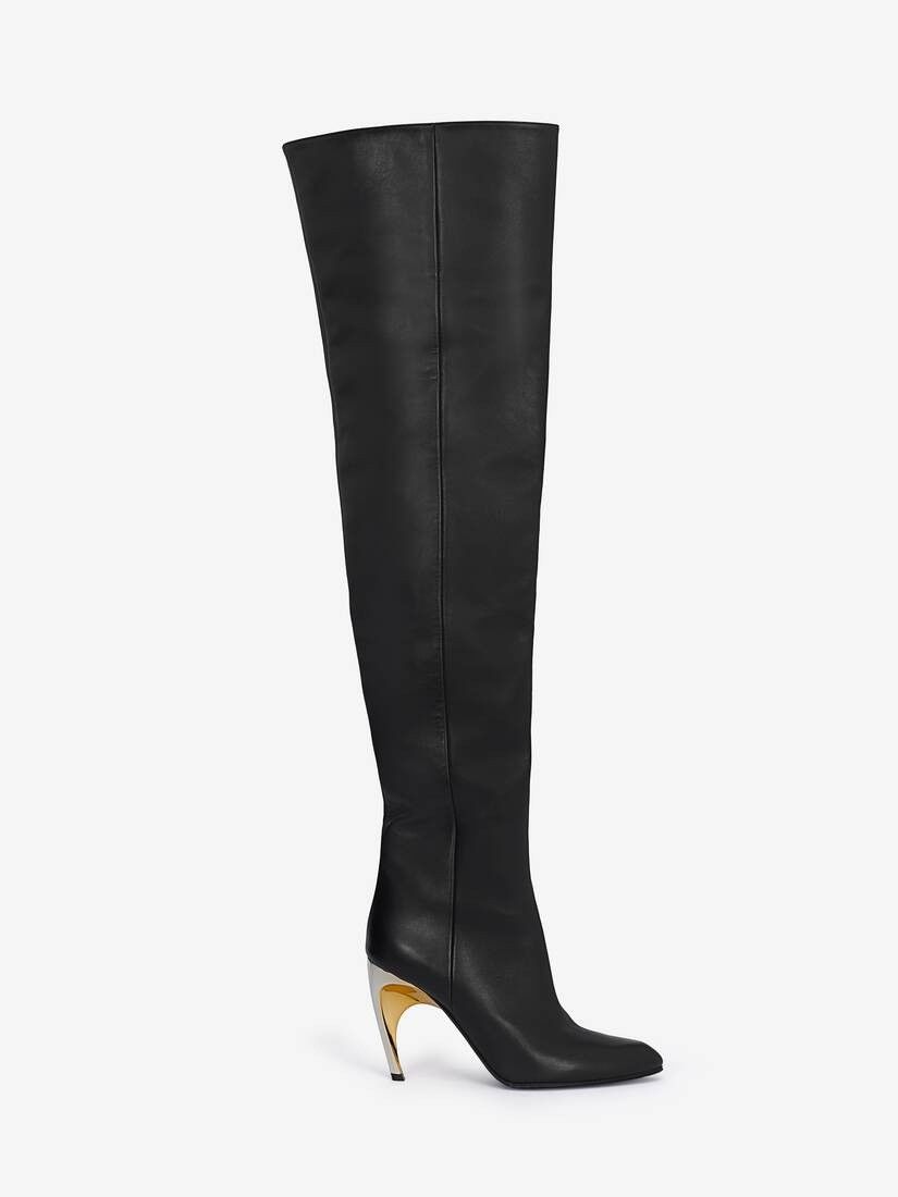 Alexander McQueen o1w1db10925 Armadillo Thigh High Boot in Black Size US 11 / IT 41 - 1 Thumbnail