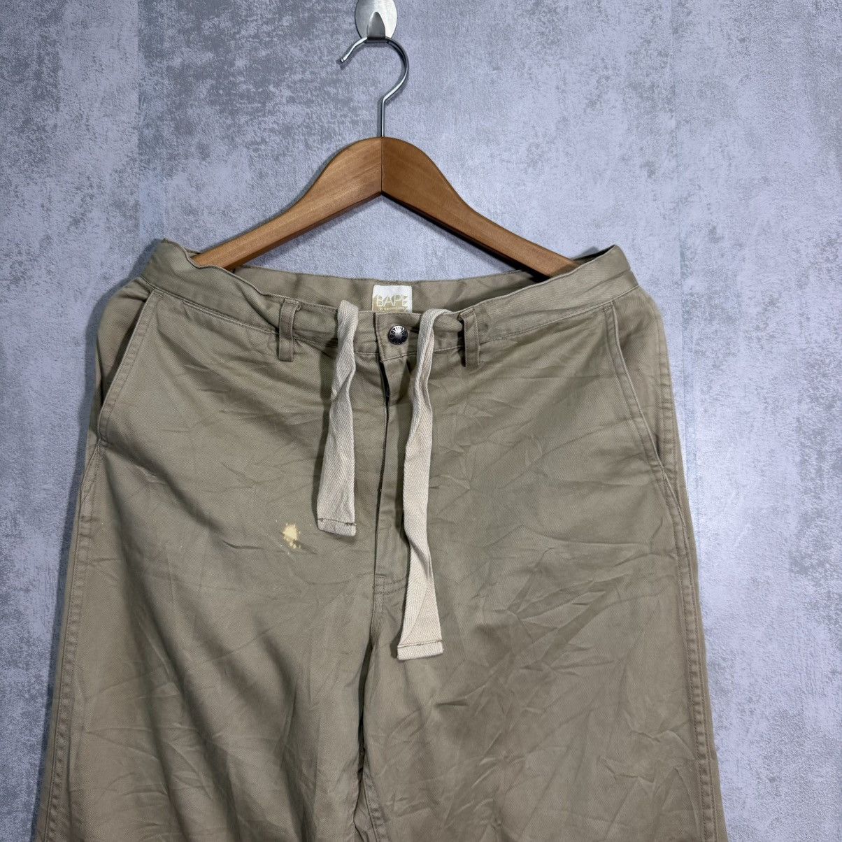 Bape BAPE Vintage Script Logo Chino Pants - Khaki/Tan - Size M Size US 31 - 9 Thumbnail