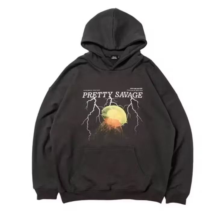 image of Vintage Hooded Sweatshirt Hoodie in Black, Men's (Size Large)