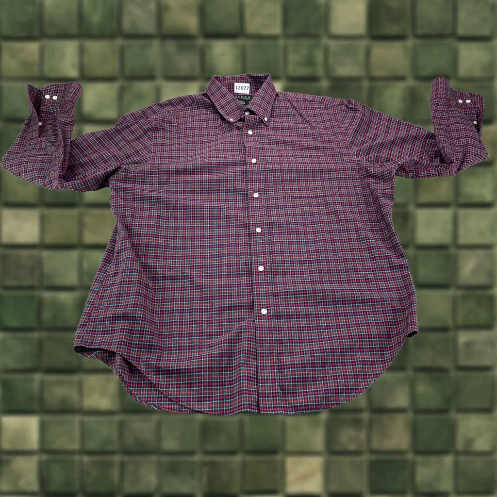 Ralph Lauren Lauren Ralph Lauren Dress Shirt Mens Red Plaid Non-Iron 17 34/35-12077 Size 46R - 1 Thumbnail