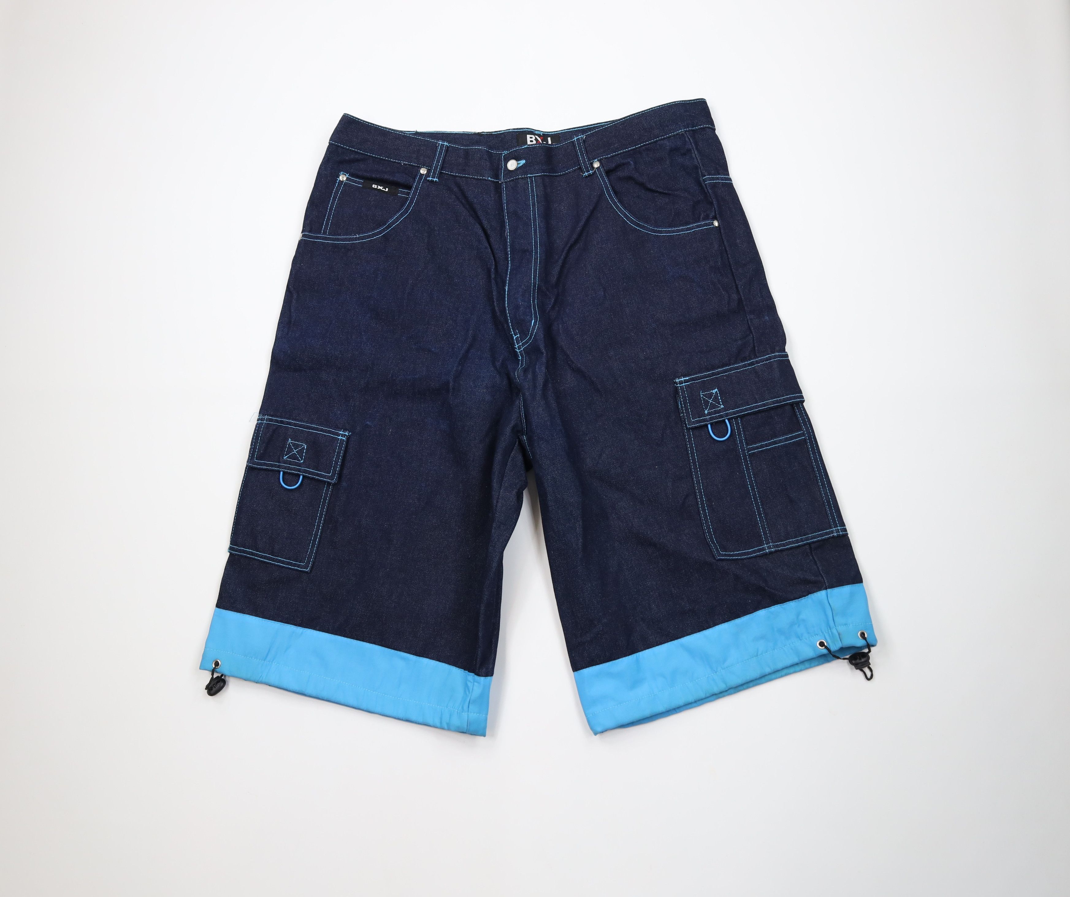 Vintage Vintage 90s Y2K Streetwear Baggy Fit Denim Cargo Shorts Blue Size US 40 / EU 56 - 1 Thumbnail