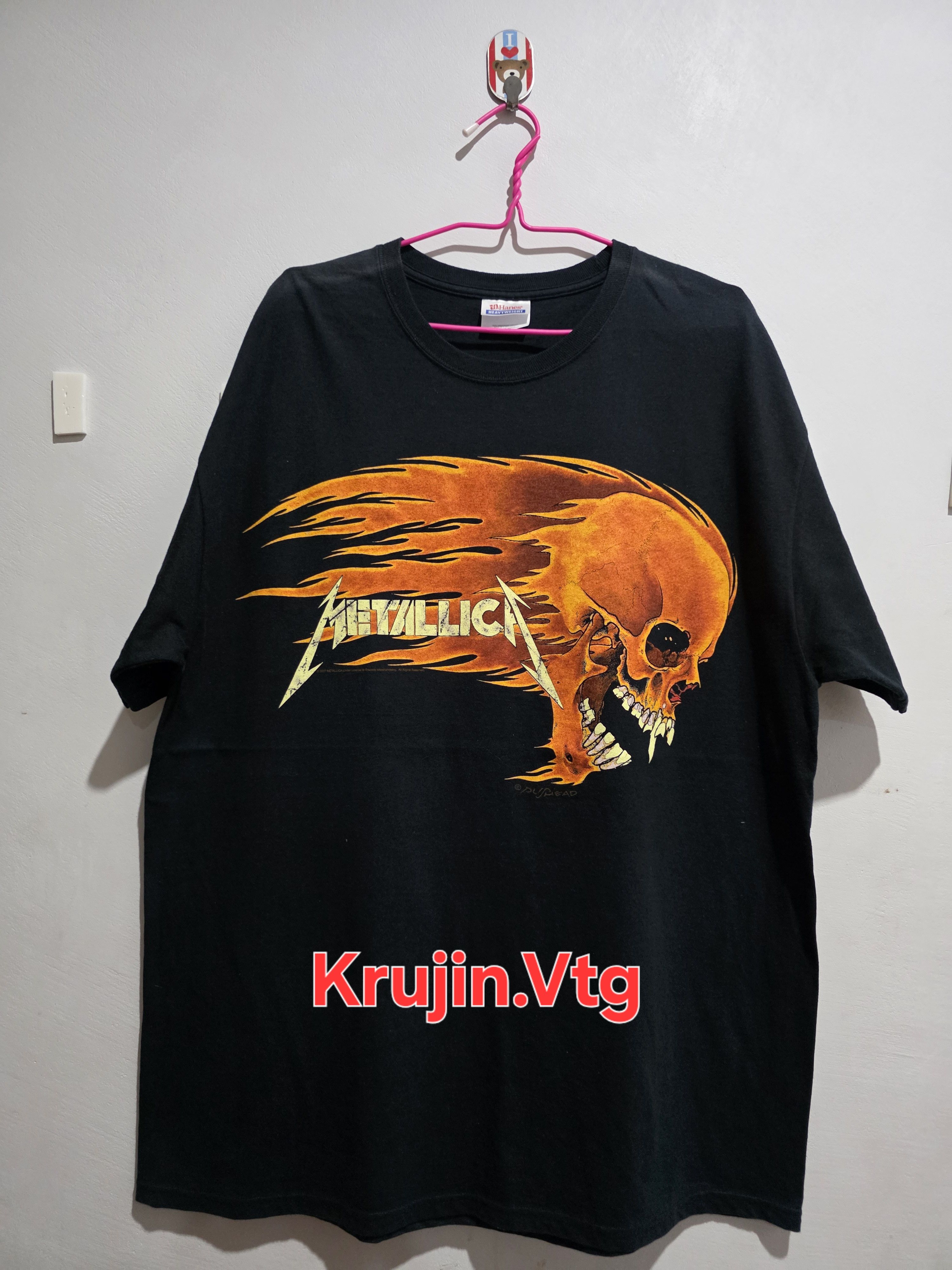 Other Band: Metallica Pushead Flaming Skull and Skull Sun Size US XL / EU 56 / 4 - 1 Thumbnail