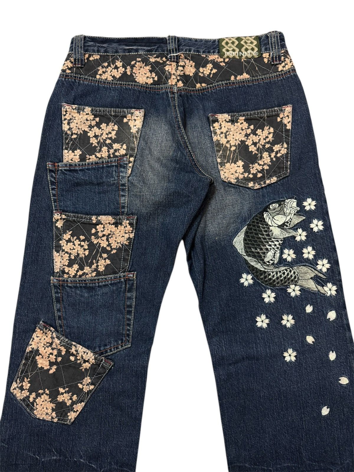 Japanese Brand INFINITY MULTIPOCKET KOI KARAKURI TAMASHII DESIGN DENIM Size US 33 - 2 Thumbnail