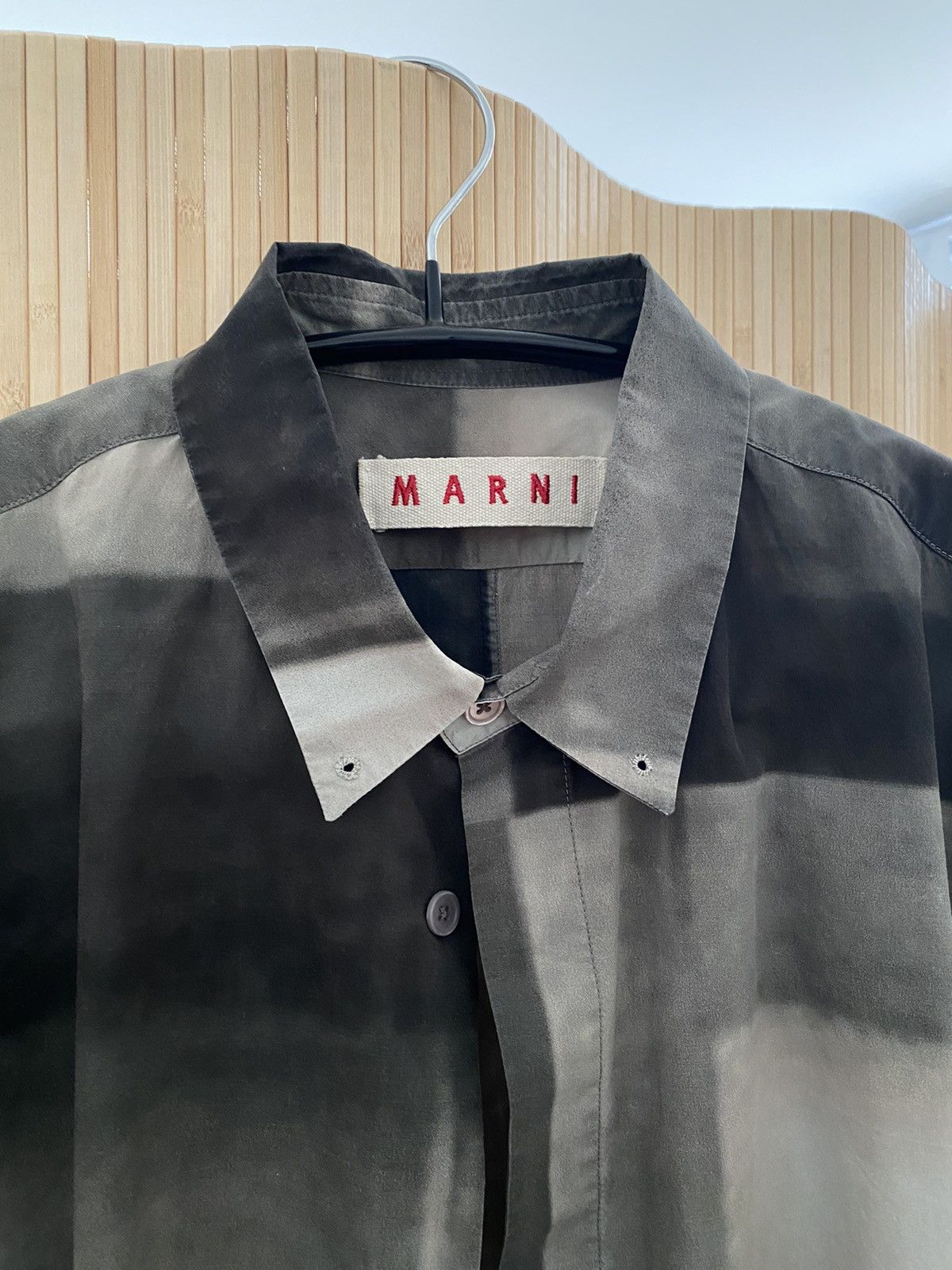 Marni Marni Black Grey White Long Sleeve button up shirt Size US L / EU 52-54 / 3 - 3 Thumbnail