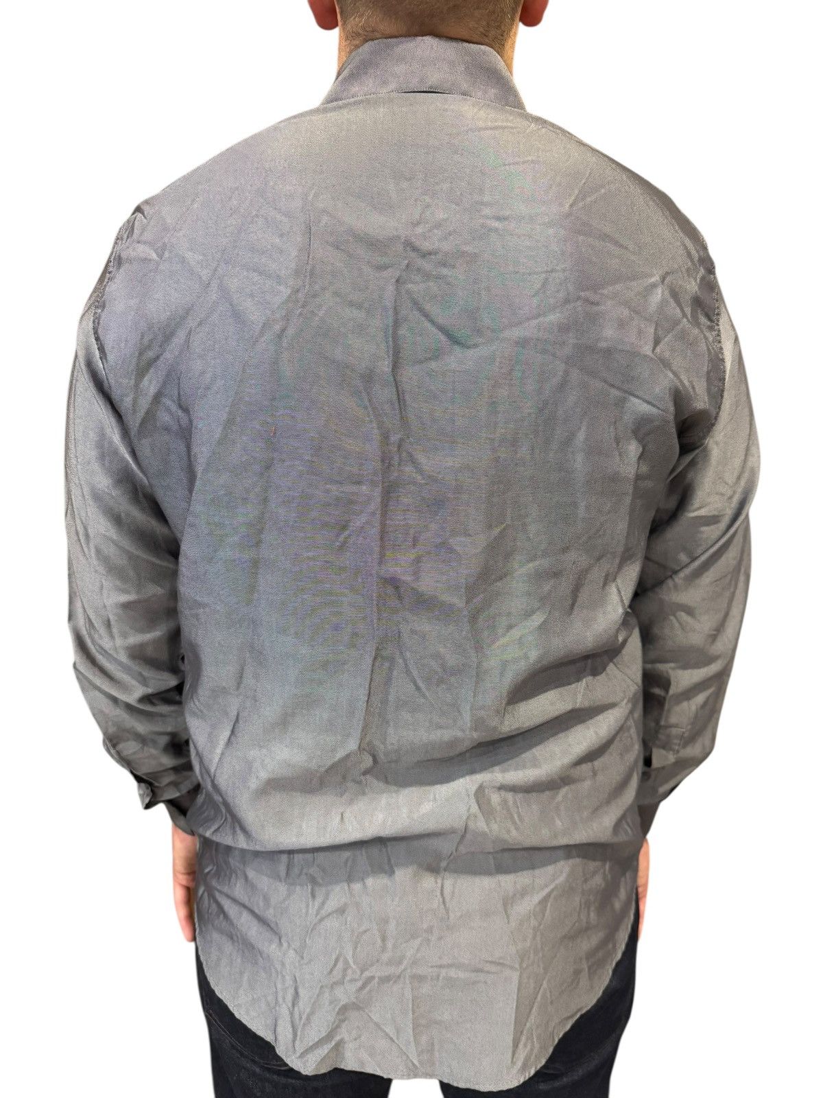 Versace Versace Classic V2 Shiny Grey Long Sleeve Shirt 16 41 Large Size US L / EU 52-54 / 3 - 3 Thumbnail