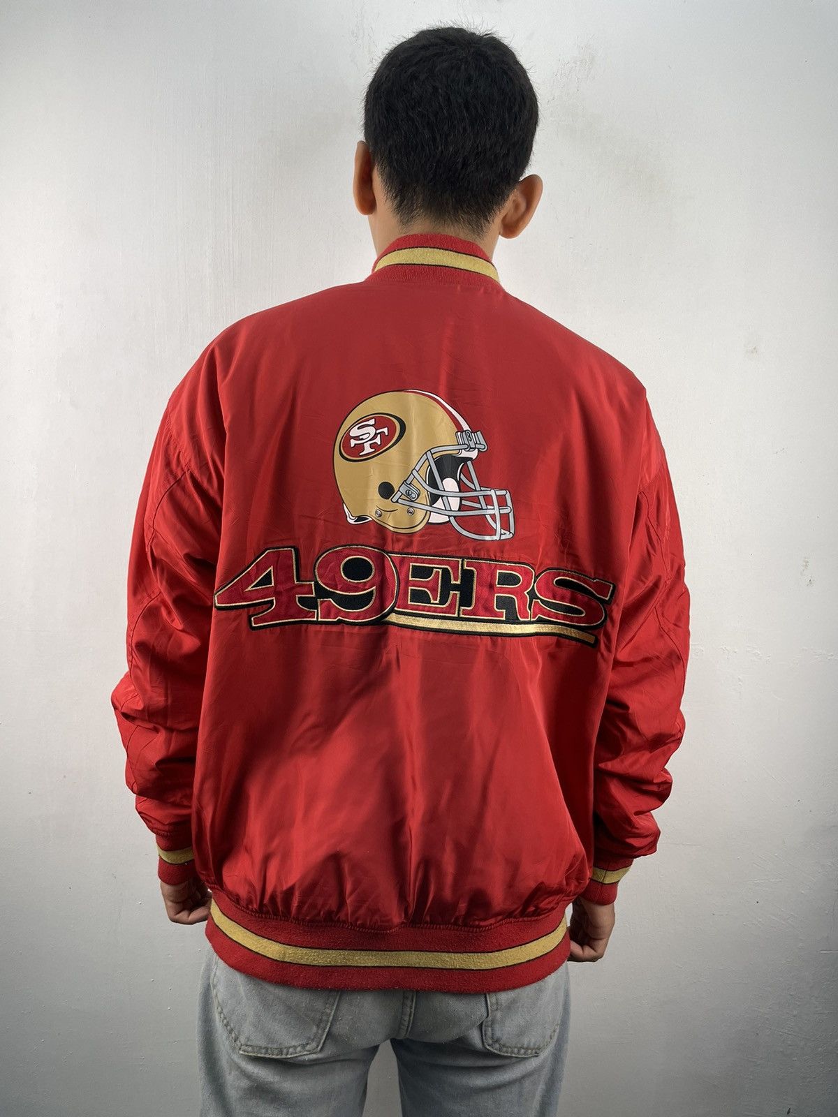 San Francisco 49ers NFL Starter Vintage Jacket Gold Bomber Nylon size M