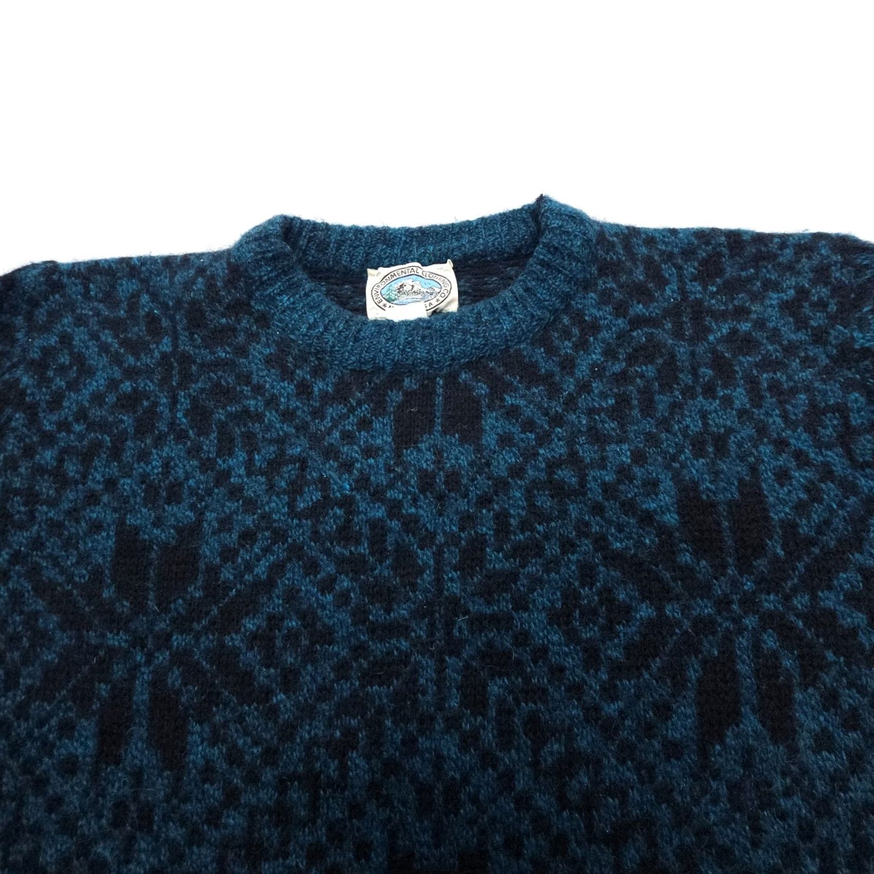 Vintage VINTAGE Environmental Clothing Sweater Mens L Blue Fair Isle Heavyweight Pullover Knit Crew Neck Wool Nylon Casual 80s 90s United States Mens Size US L / EU 52-54 / 3 - 4 Thumbnail