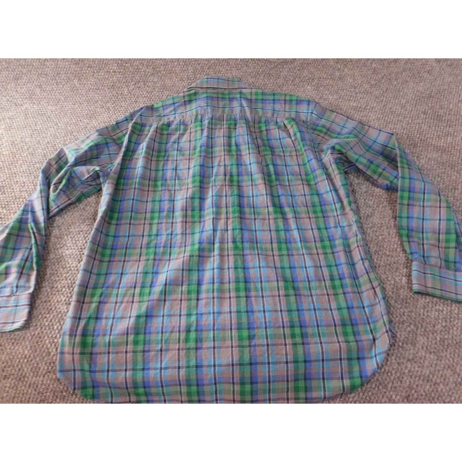 Michael Kors Michael Kors Mens Shirt M Long Sleeve Plaid Button-Down Collared Cotton Polyester Knit Slim Blue Pink Accent Buttons Casual Size US M / EU 48-50 / 2 - 6 Thumbnail
